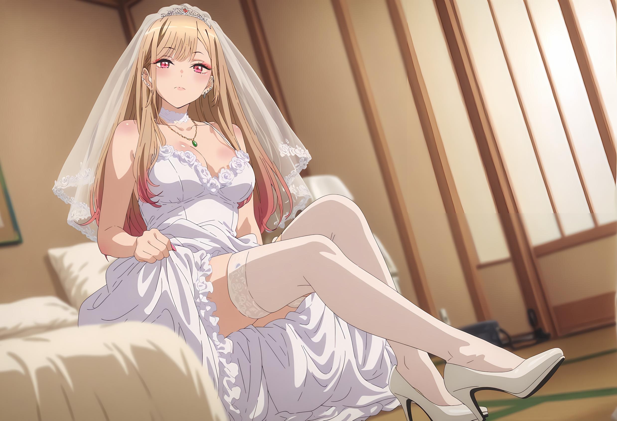 AI生成動漫女孩 - [2D] 喜多川海夢 金髮巨乳辣妹Coser 黑絲開檔各式服裝肉感無修正 153P