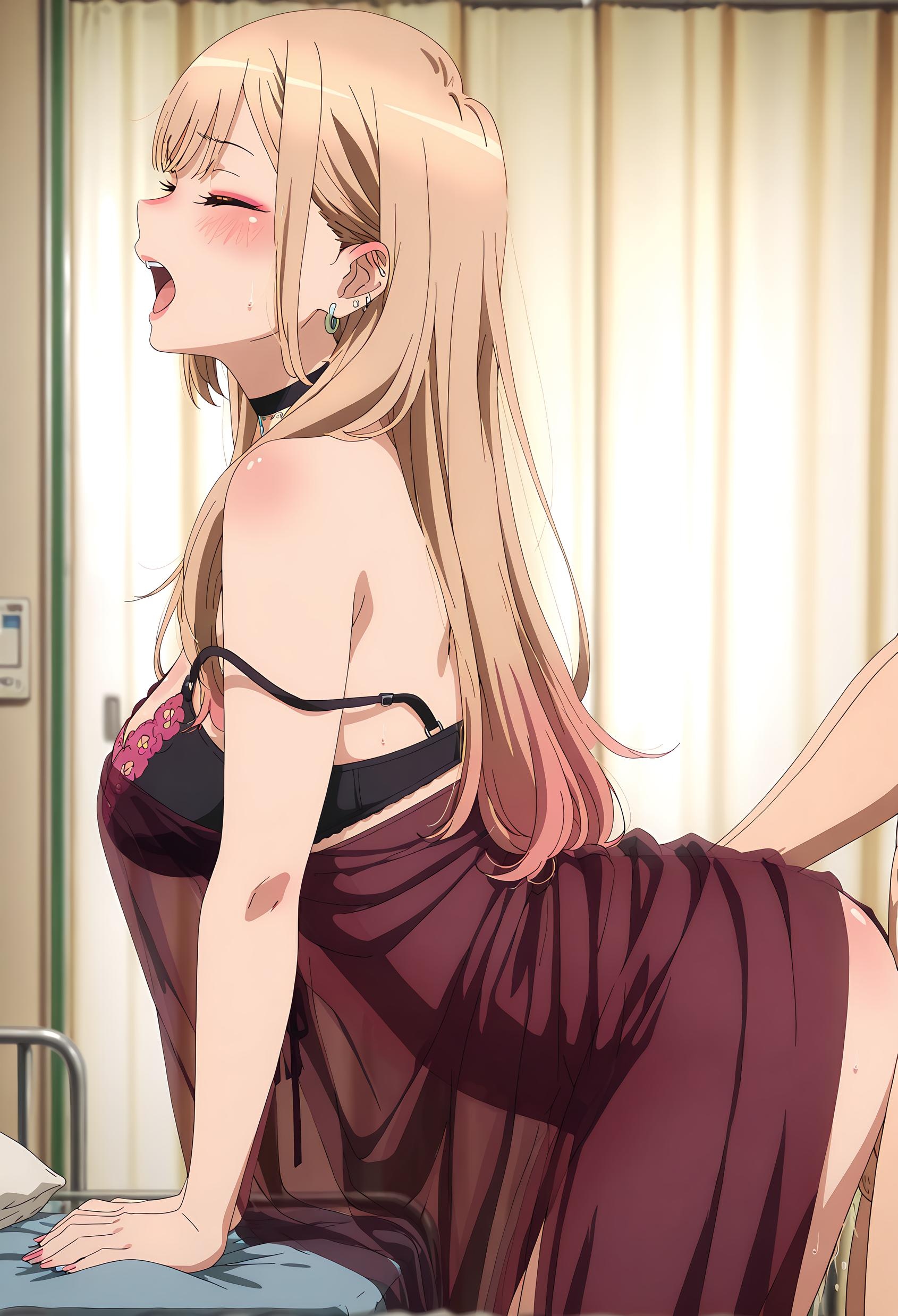 AI生成アニメ美少女 - [2D] 喜多川海梦 金髪巨乳コスプレイヤー 黒ストッキング開脚 各種衣装 153P
