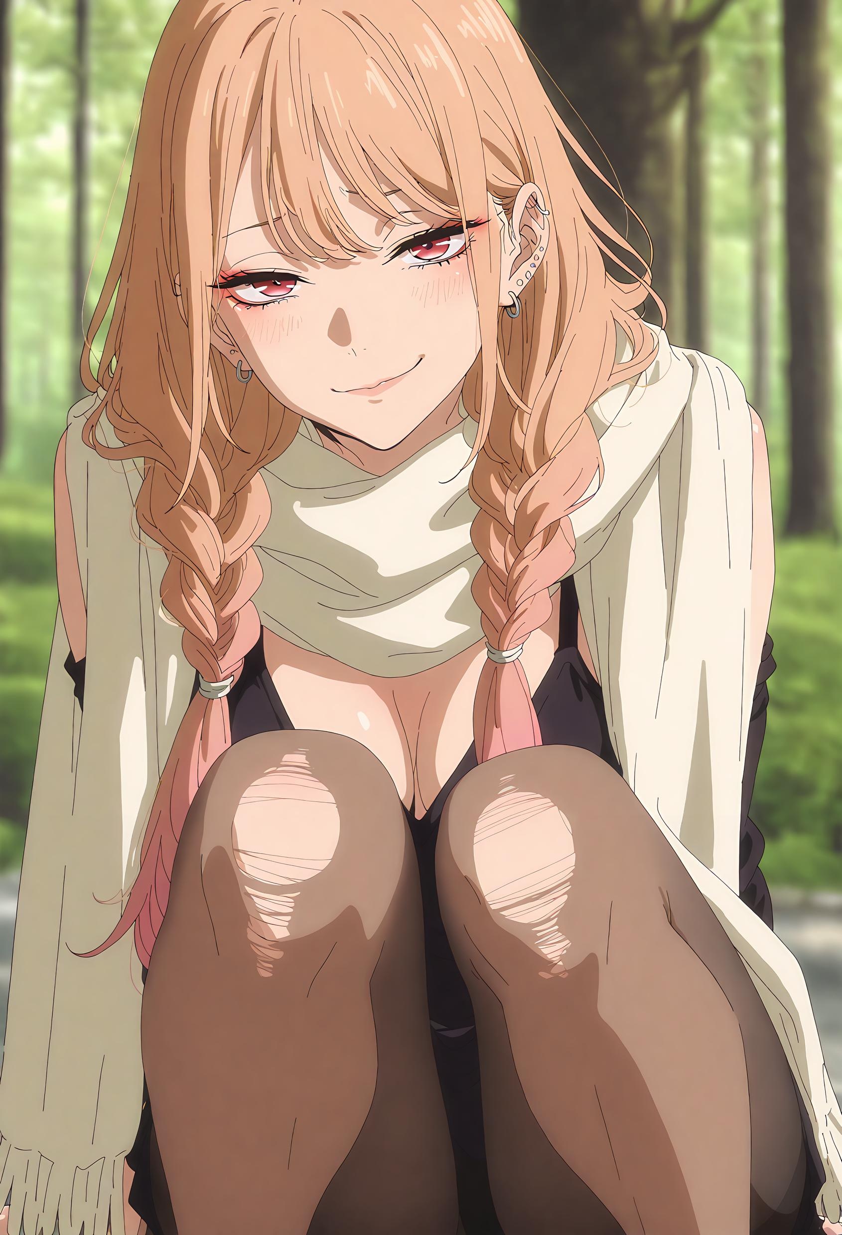 AI 생성 애니메이션 소녀 - [2D] 喜多川海梦 키타가와 마린 금발 거유 라미 코스어 검은 스타킹 다양한 의상 153P
