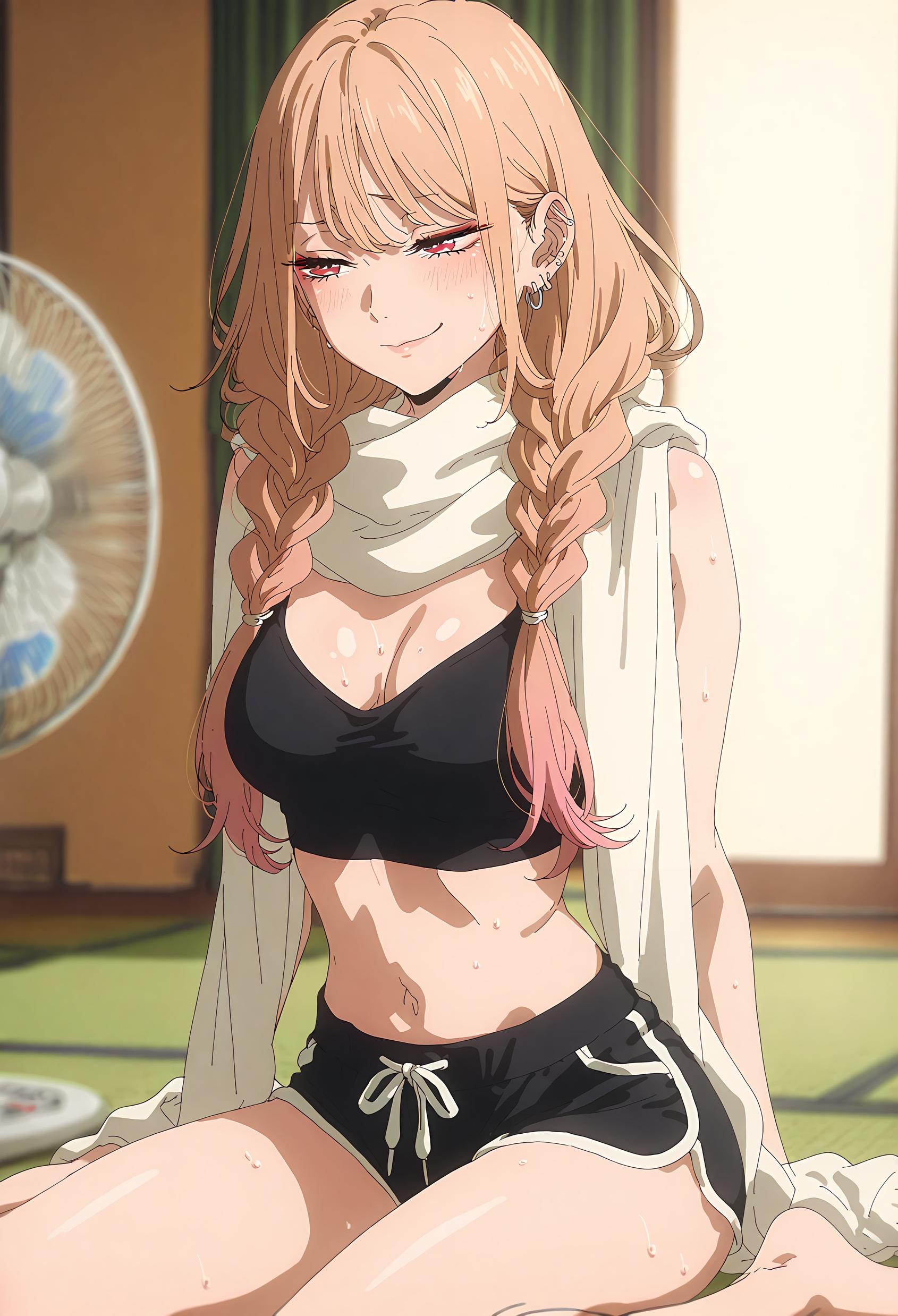 AI生成アニメ美少女 - [2D] 喜多川海梦 金髪巨乳コスプレイヤー 黒ストッキング開脚 各種衣装 153P