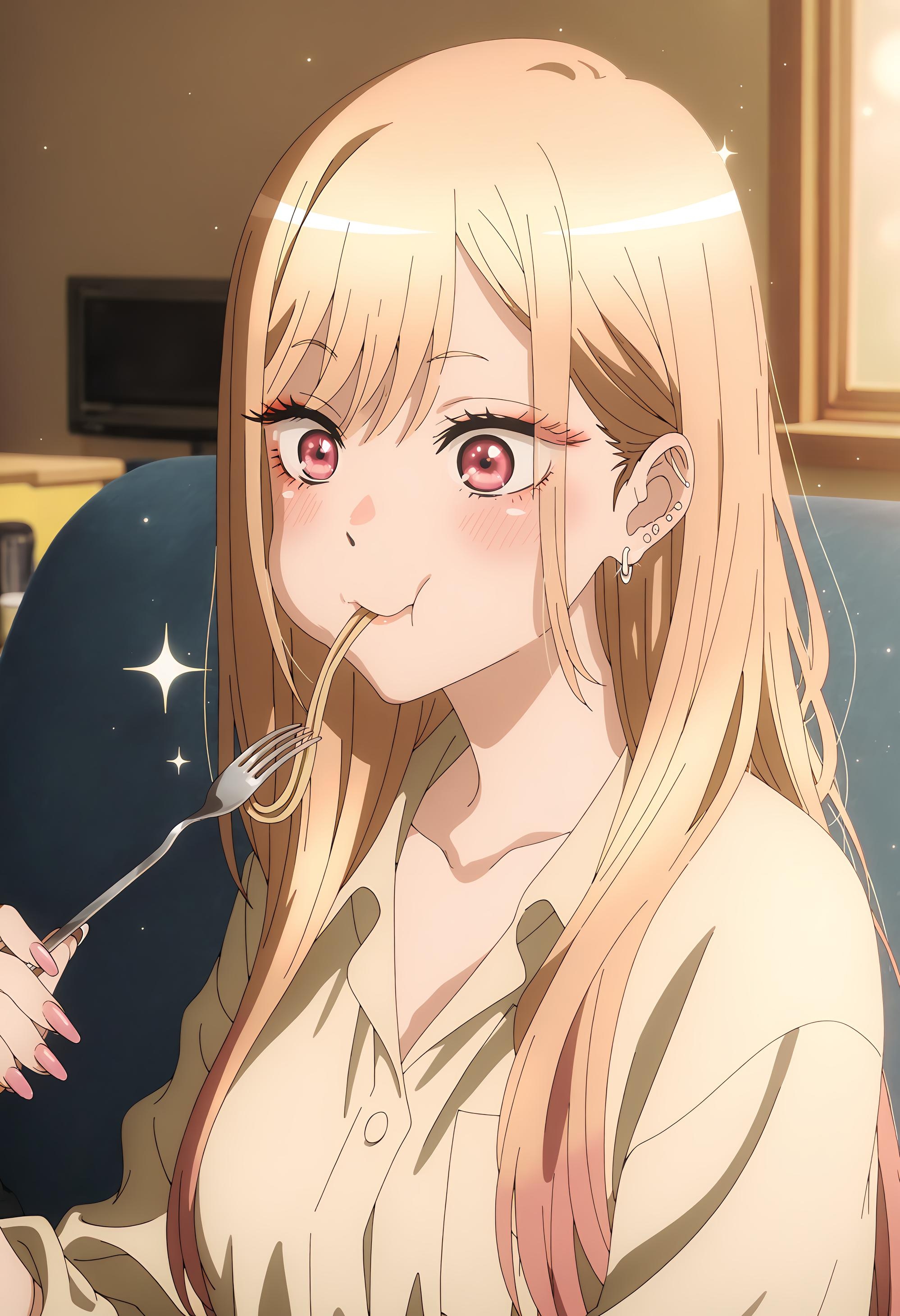 AI生成アニメ美少女 - [2D] 喜多川海梦 金髪巨乳コスプレイヤー 黒ストッキング開脚 各種衣装 153P