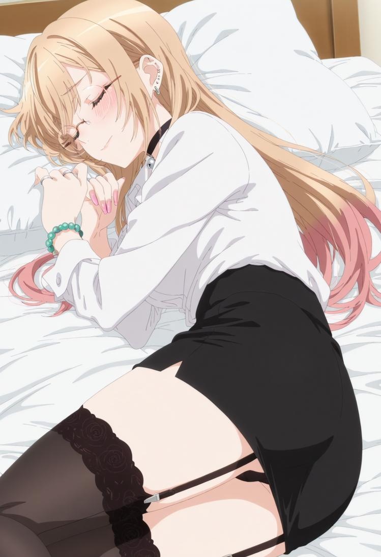 AI生成アニメ美少女 - [2D] 喜多川海梦 金髪巨乳コスプレイヤー 黒ストッキング開脚 各種衣装 153P