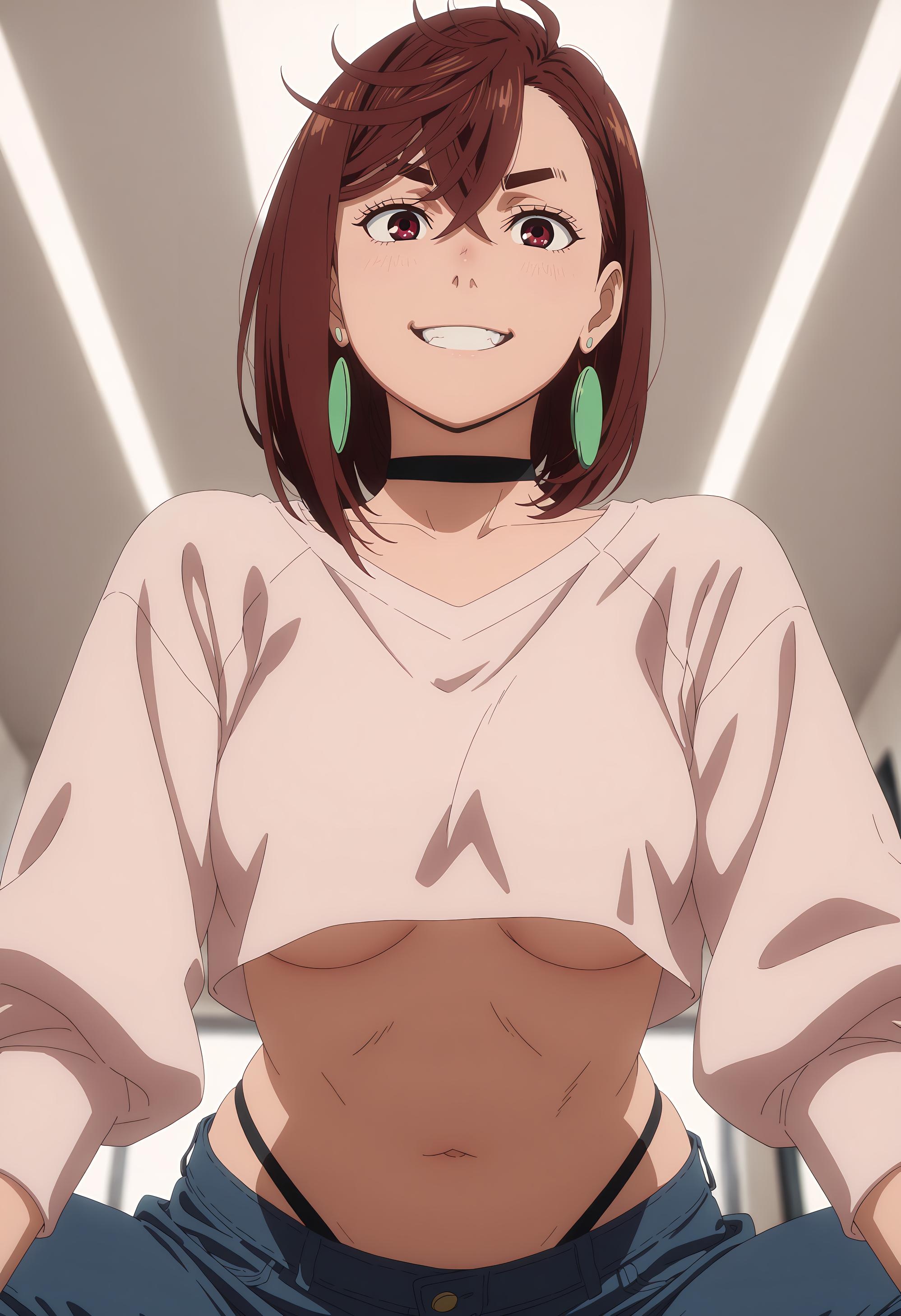 AI生成アニメ少女 - [2D] 绫濑桃 Momo Ayase (ダンダダン) 元気な短髪巨乳少女 校服破れ黒ストッキング 極致肉感無修正 86P