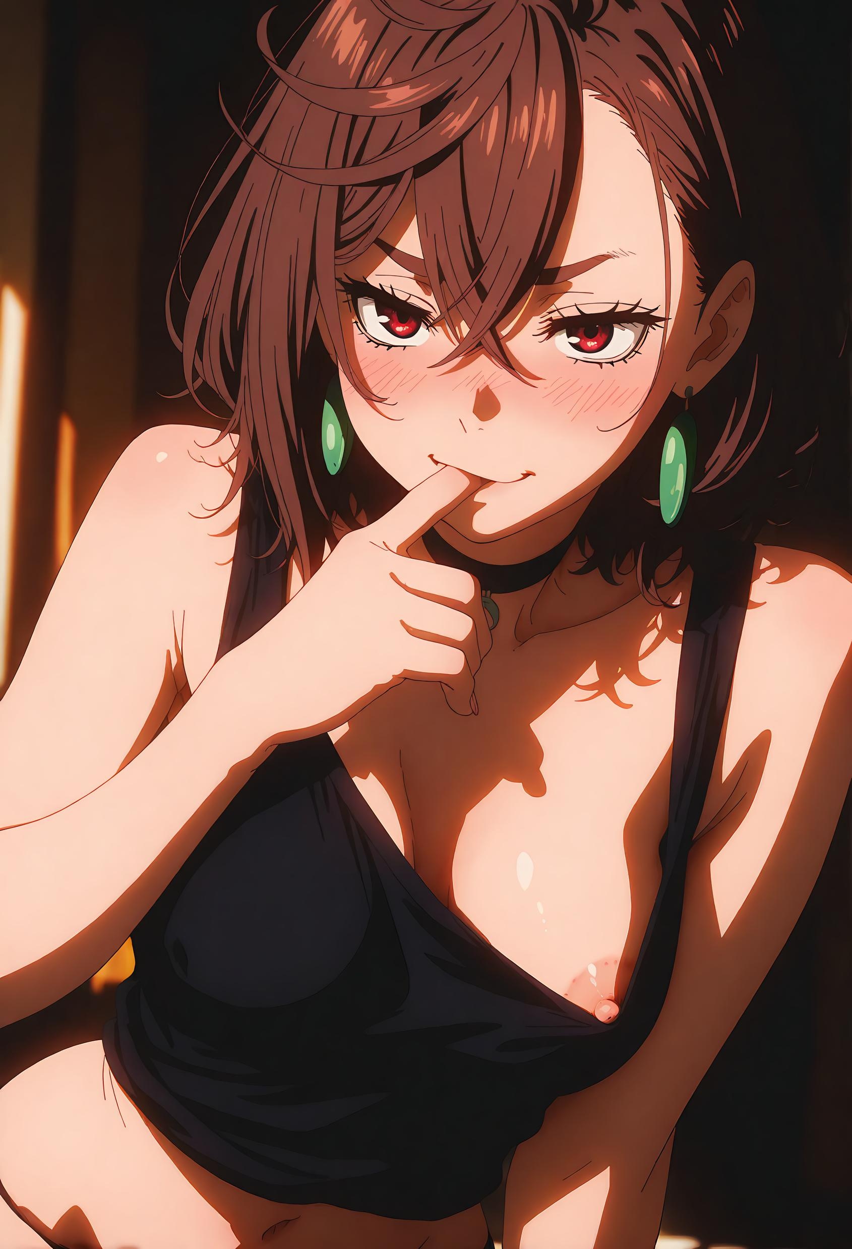 AI生成アニメ少女 - [2D] 绫濑桃 Momo Ayase (ダンダダン) 元気な短髪巨乳少女 校服破れ黒ストッキング 極致肉感無修正 86P