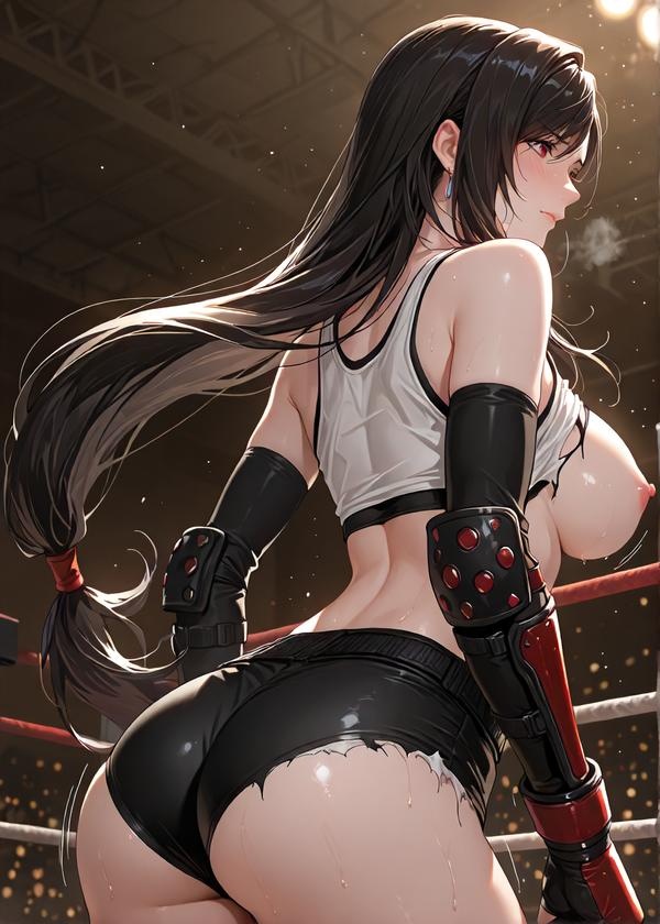 AI Generated Anime Girl - [2D] 蒂法·洛克哈特 Tifa Lockhart 经典吊带背心超短裙 黑丝开档巨乳摇晃肉感无修正 481P
