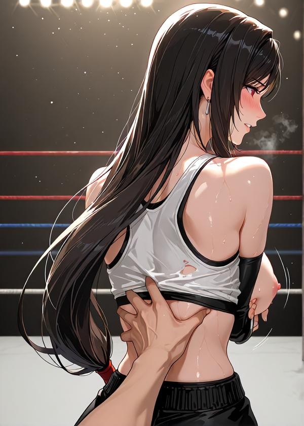 AI生成アニメ少女 - [2D] 蒂法・洛克哈特 Tifa Lockhart クラシックキャミソール超ミニスカート 黒ストッキング開脚巨乳揺れ感無修正 481P