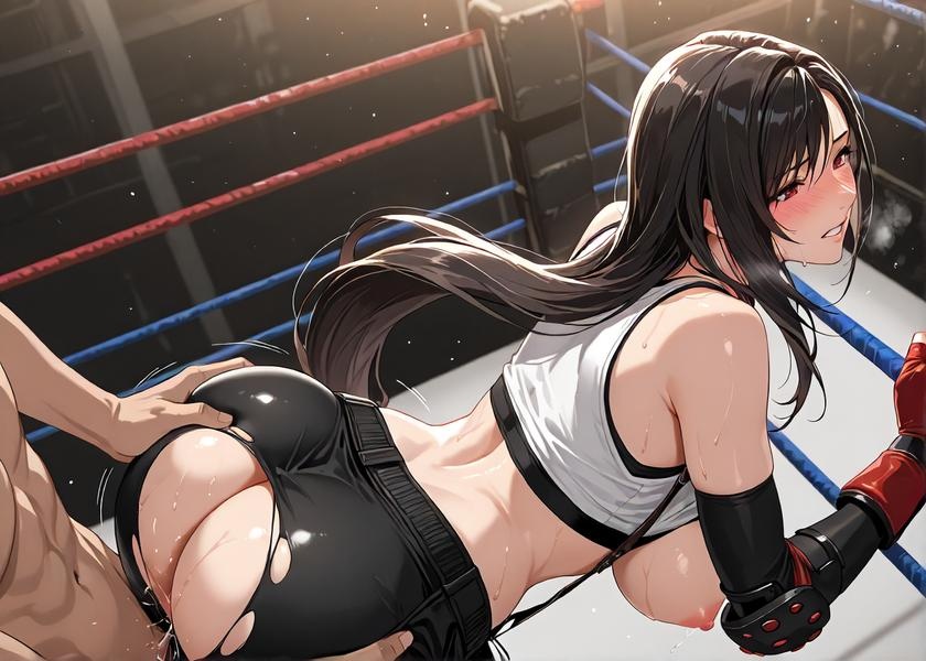 AI生成アニメ少女 - [2D] 蒂法・洛克哈特 Tifa Lockhart クラシックキャミソール超ミニスカート 黒ストッキング開脚巨乳揺れ感無修正 481P