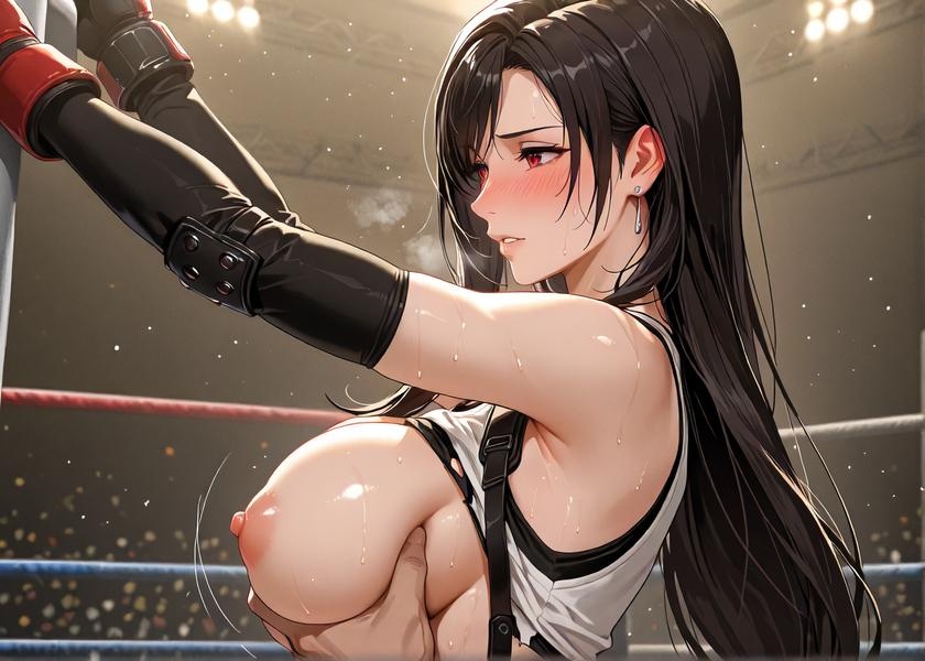 AI Generated Anime Girl - [2D] Tifa Lockhart Classic Tank Top Mini Skirt Black Stockings Busty Sensation Unedited 481P
