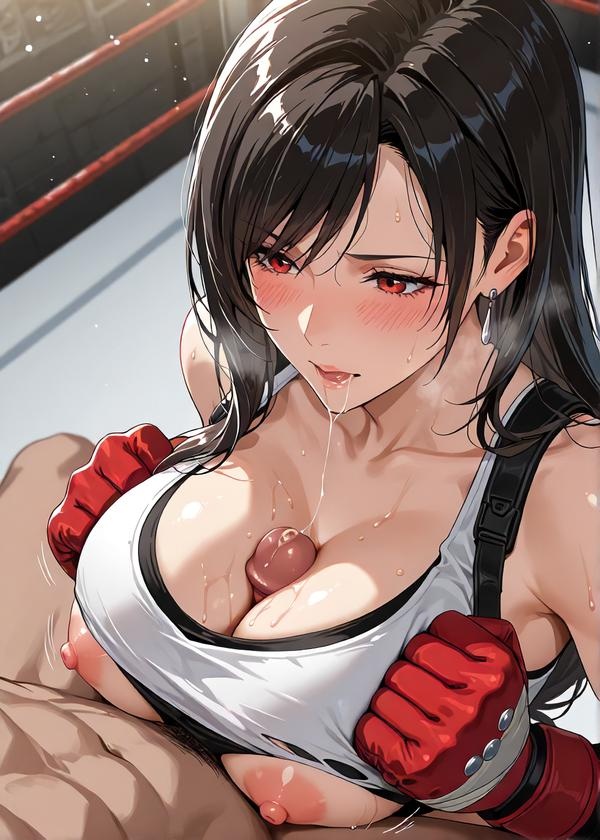 AI生成アニメ少女 - [2D] 蒂法・洛克哈特 Tifa Lockhart クラシックキャミソール超ミニスカート 黒ストッキング開脚巨乳揺れ感無修正 481P