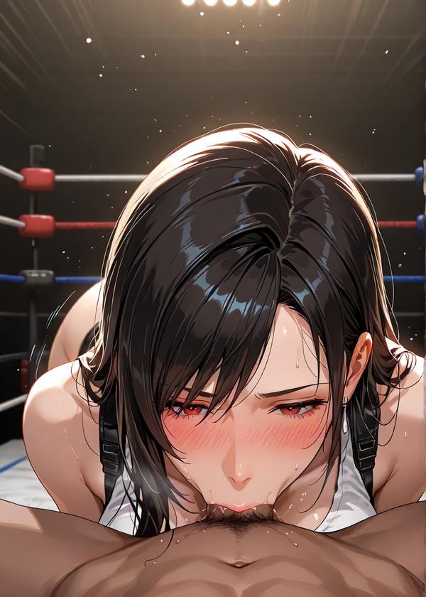 AI Generated Anime Girl - [2D] Tifa Lockhart Classic Tank Top Mini Skirt Black Stockings Busty Sensation Unedited 481P