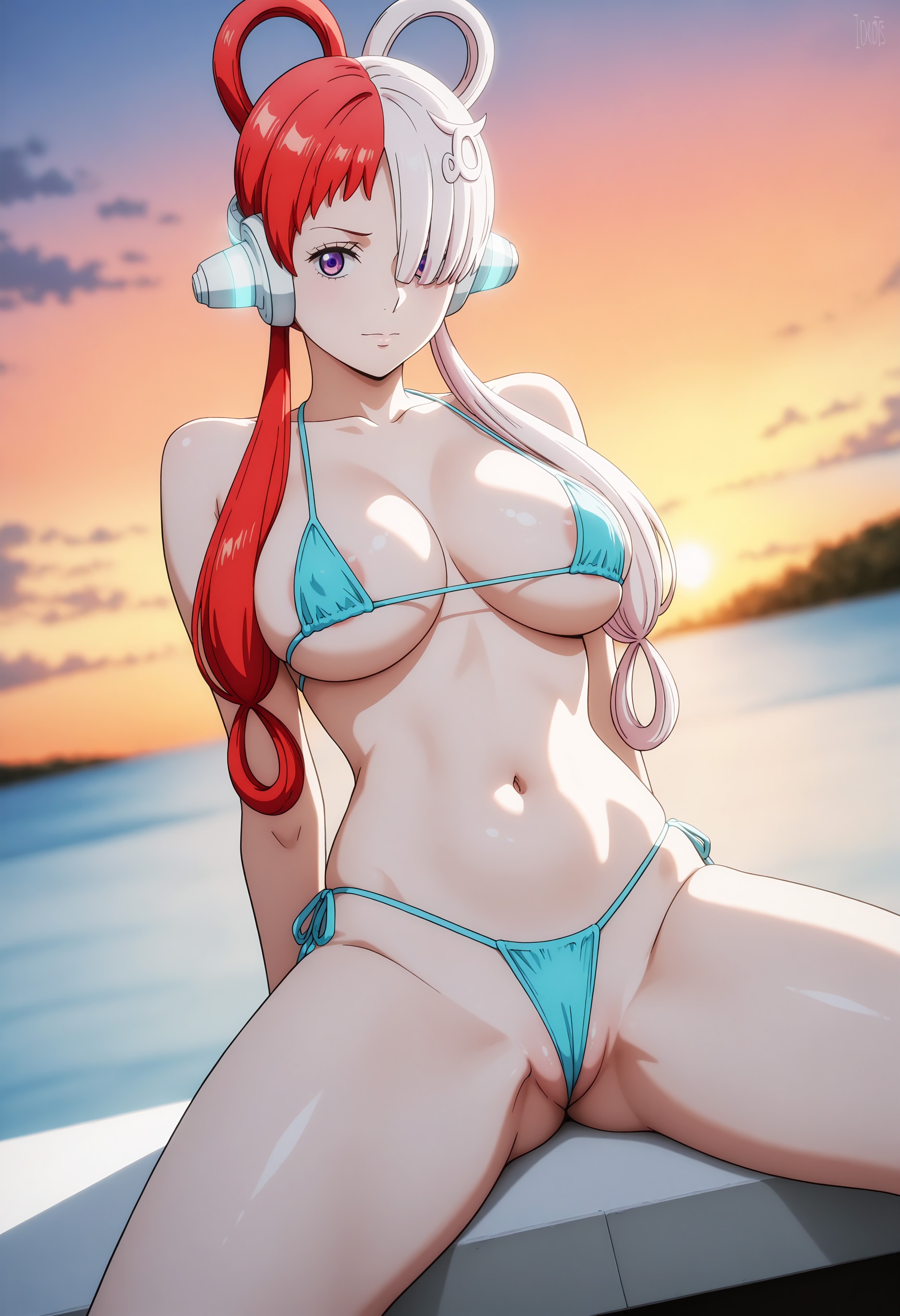 Cô Gái Anime Tạo Bởi AI - [2D] 乌塔 Uta (航海王：红发歌姬) Trang Phục Sân Khấu Nữ Ca Sĩ Đỏ Tóc, Rách Rưới, Gợi Cảm, 47P