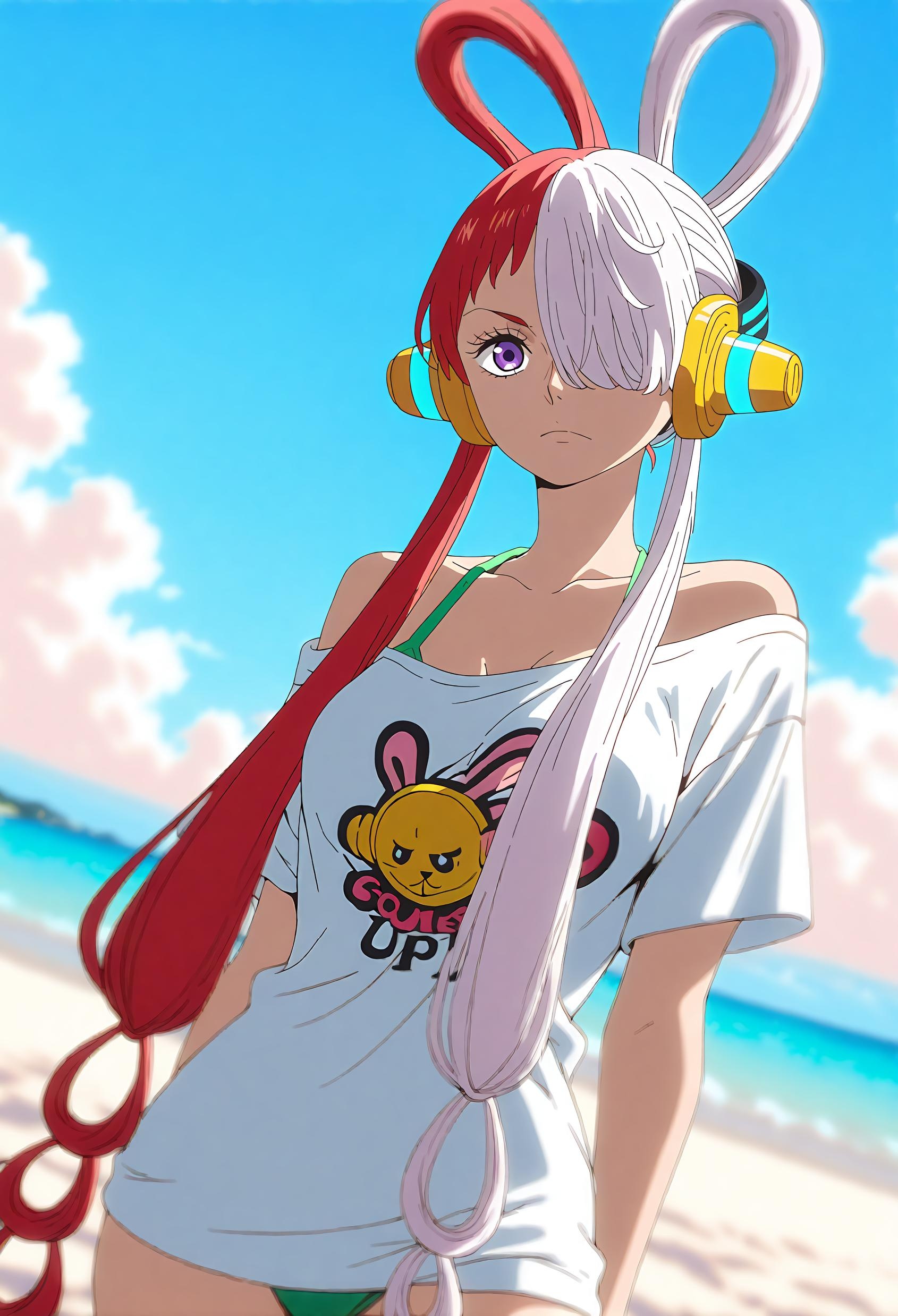 Cô Gái Anime Tạo Bởi AI - [2D] 乌塔 Uta (航海王：红发歌姬) Trang Phục Sân Khấu Nữ Ca Sĩ Đỏ Tóc, Rách Rưới, Gợi Cảm, 47P