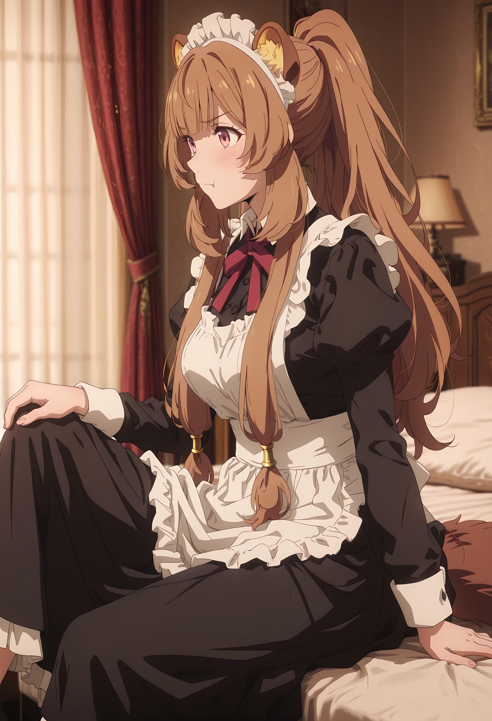 AI Generated Anime Girl - [2D] 拉芙塔莉雅 Raphtalia (盾之勇者成名录) 棕发兽耳巨乳奴隶少女 黑丝开档尾巴缠绕肉感无修正 189P