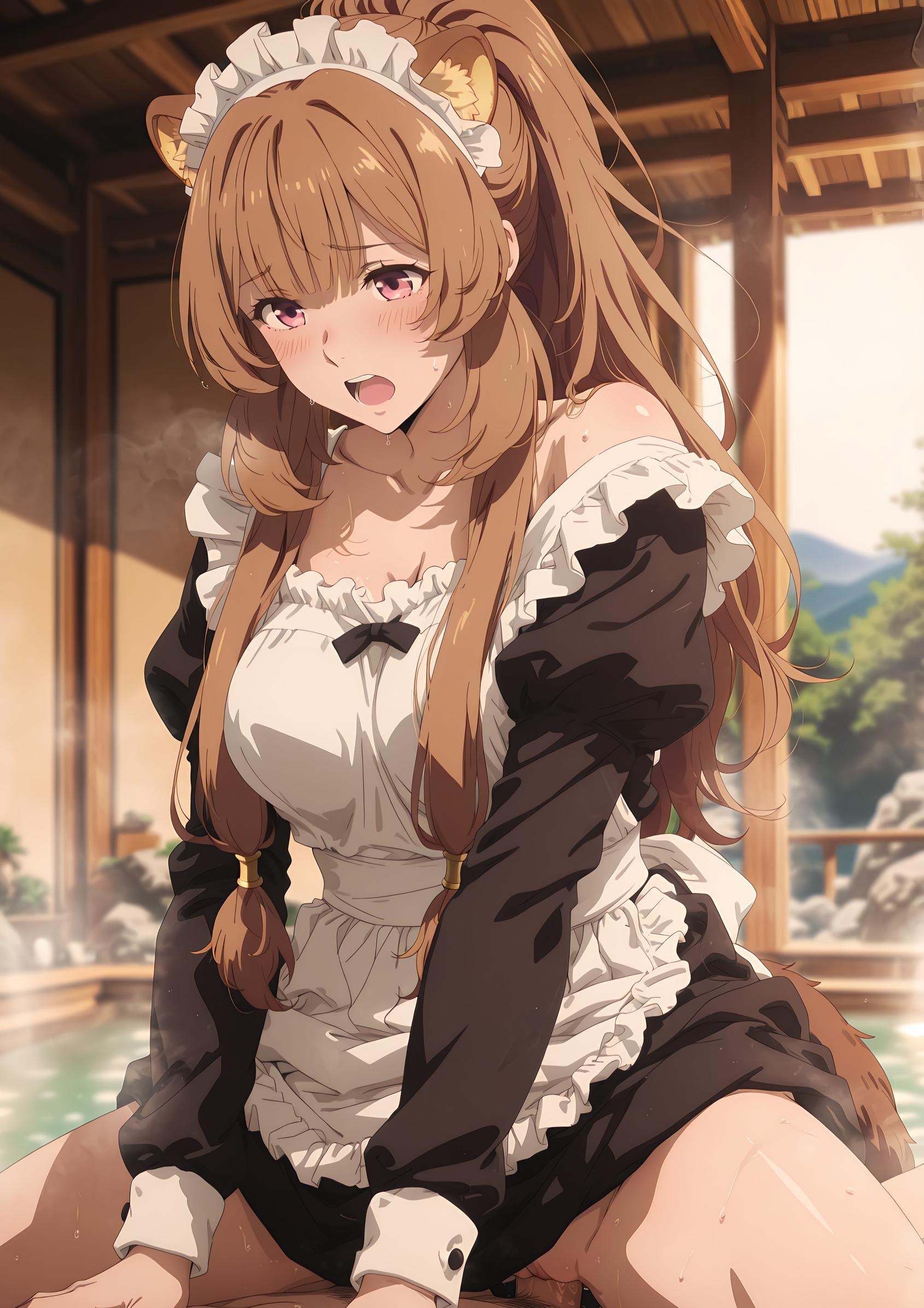 AI Generated Anime Girl - [2D] 拉芙塔莉雅 Raphtalia (盾之勇者成名录) 棕发兽耳巨乳奴隶少女 黑丝开档尾巴缠绕肉感无修正 189P