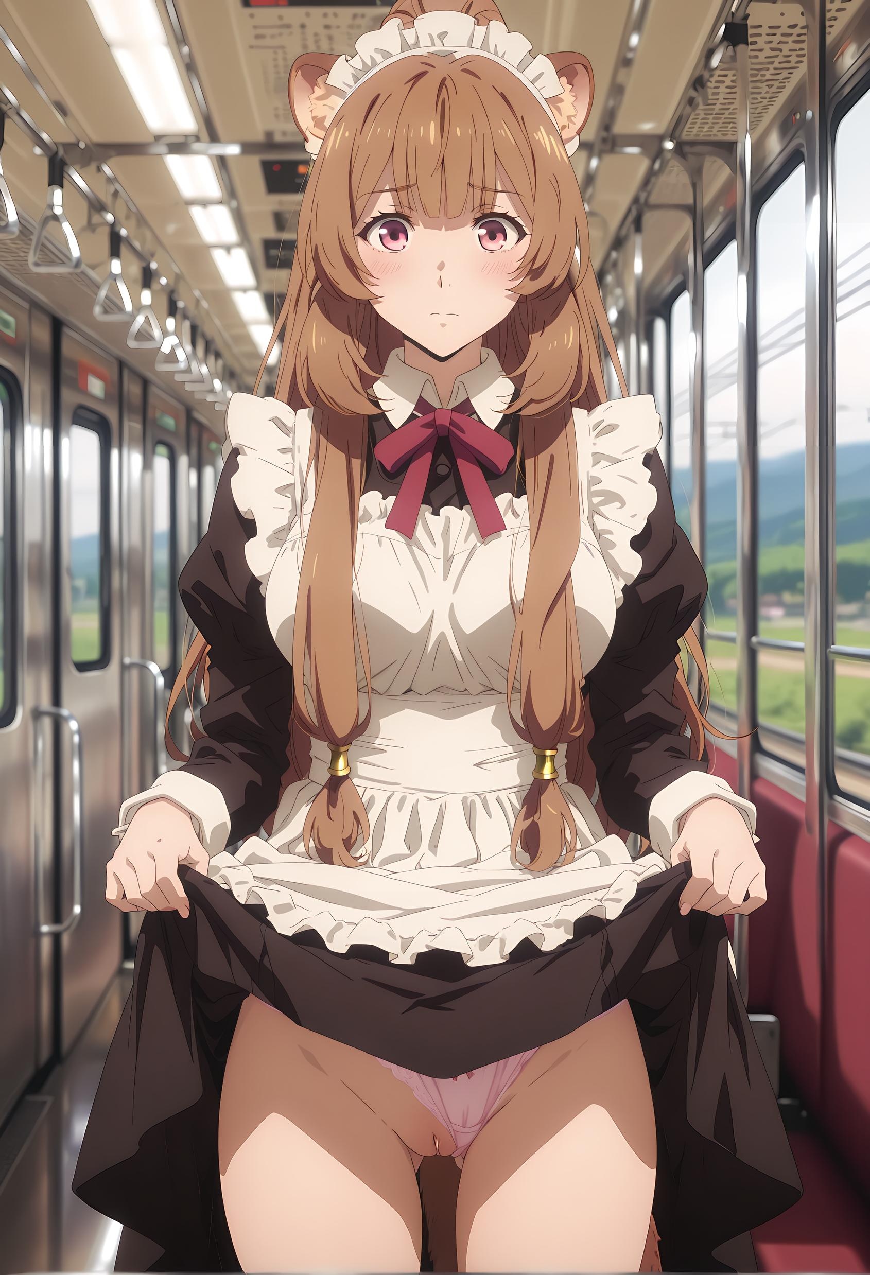 AI Generated Anime Girl - [2D] 拉芙塔莉雅 Raphtalia (盾之勇者成名录) 棕发兽耳巨乳奴隶少女 黑丝开档尾巴缠绕肉感无修正 189P