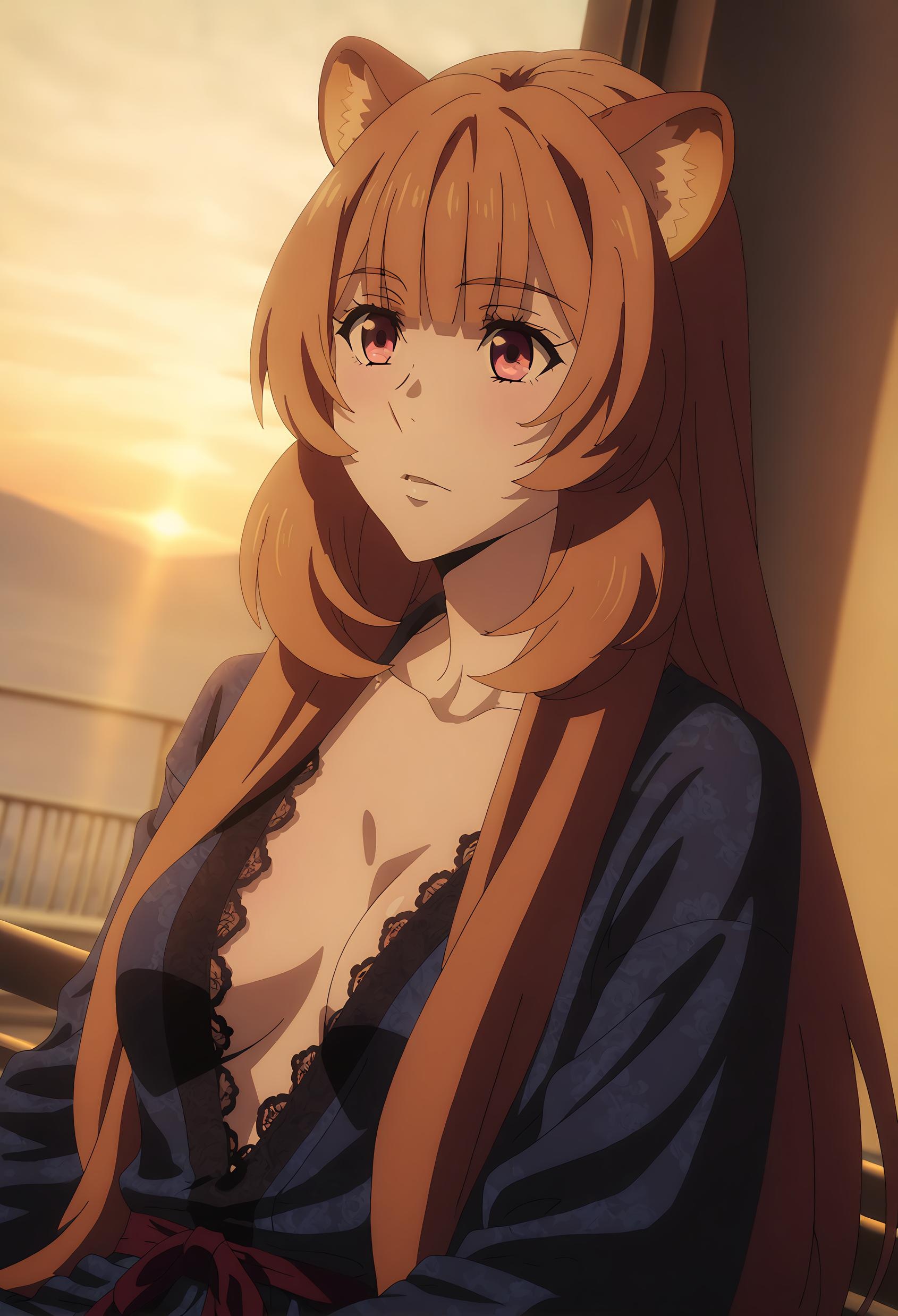 AI Generated Anime Girl - [2D] 拉芙塔莉雅 Raphtalia (盾之勇者成名录) 棕发兽耳巨乳奴隶少女 黑丝开档尾巴缠绕肉感无修正 189P