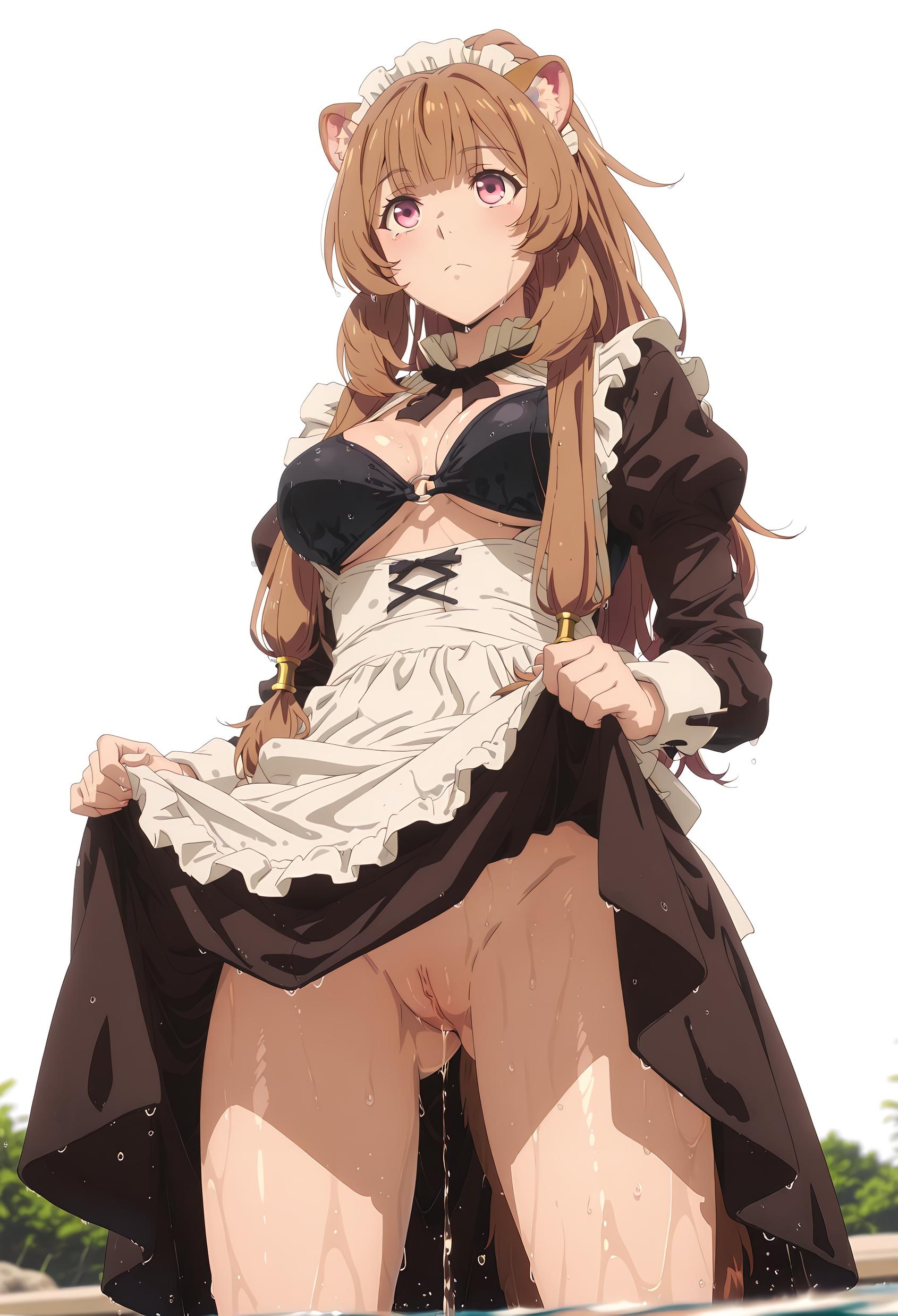 AI生成動漫女孩 - [2D] 拉芙塔莉雅 (盾之勇者成名錄) 棕髮獸耳巨乳奴隸少女 黑絲開檔尾巴纏繞肉感無修正 189P