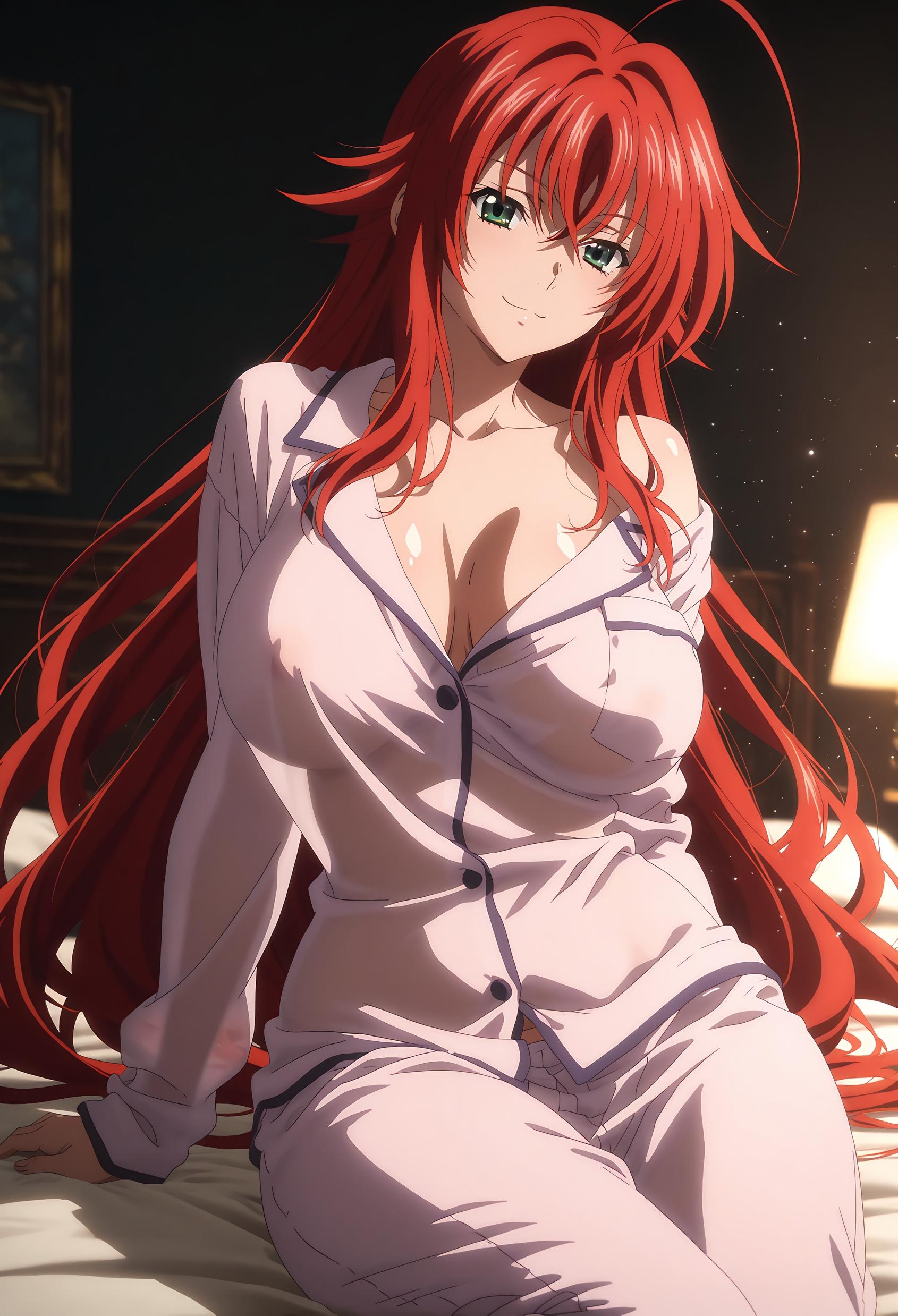 AI生成アニメ少女 - [2D] 莉雅丝・吉蒙里 Rias Gremory 赤髪巨乳悪魔令嬢 制服破れ黒ストッキング 極上肉感無修正 66P