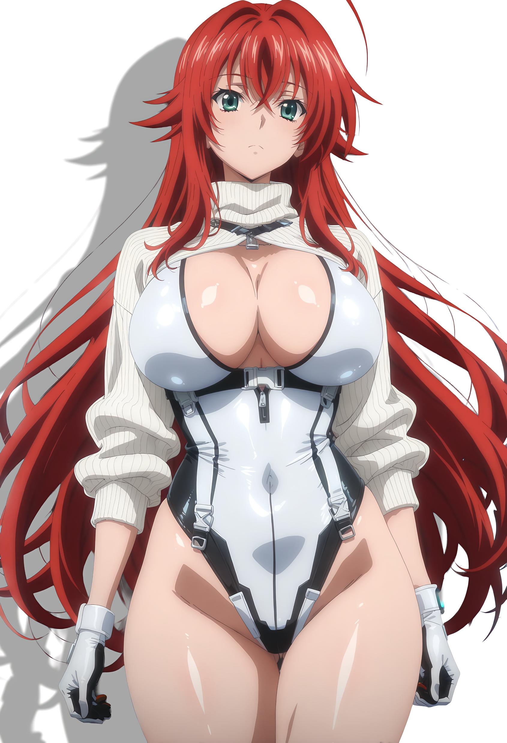 AI生成アニメ少女 - [2D] 莉雅丝・吉蒙里 Rias Gremory 赤髪巨乳悪魔令嬢 制服破れ黒ストッキング 極上肉感無修正 66P