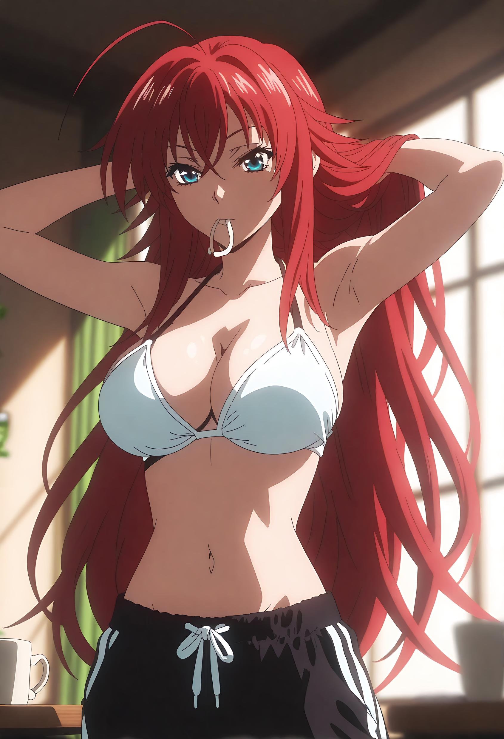 AI生成アニメ少女 - [2D] 莉雅丝・吉蒙里 Rias Gremory 赤髪巨乳悪魔令嬢 制服破れ黒ストッキング 極上肉感無修正 66P