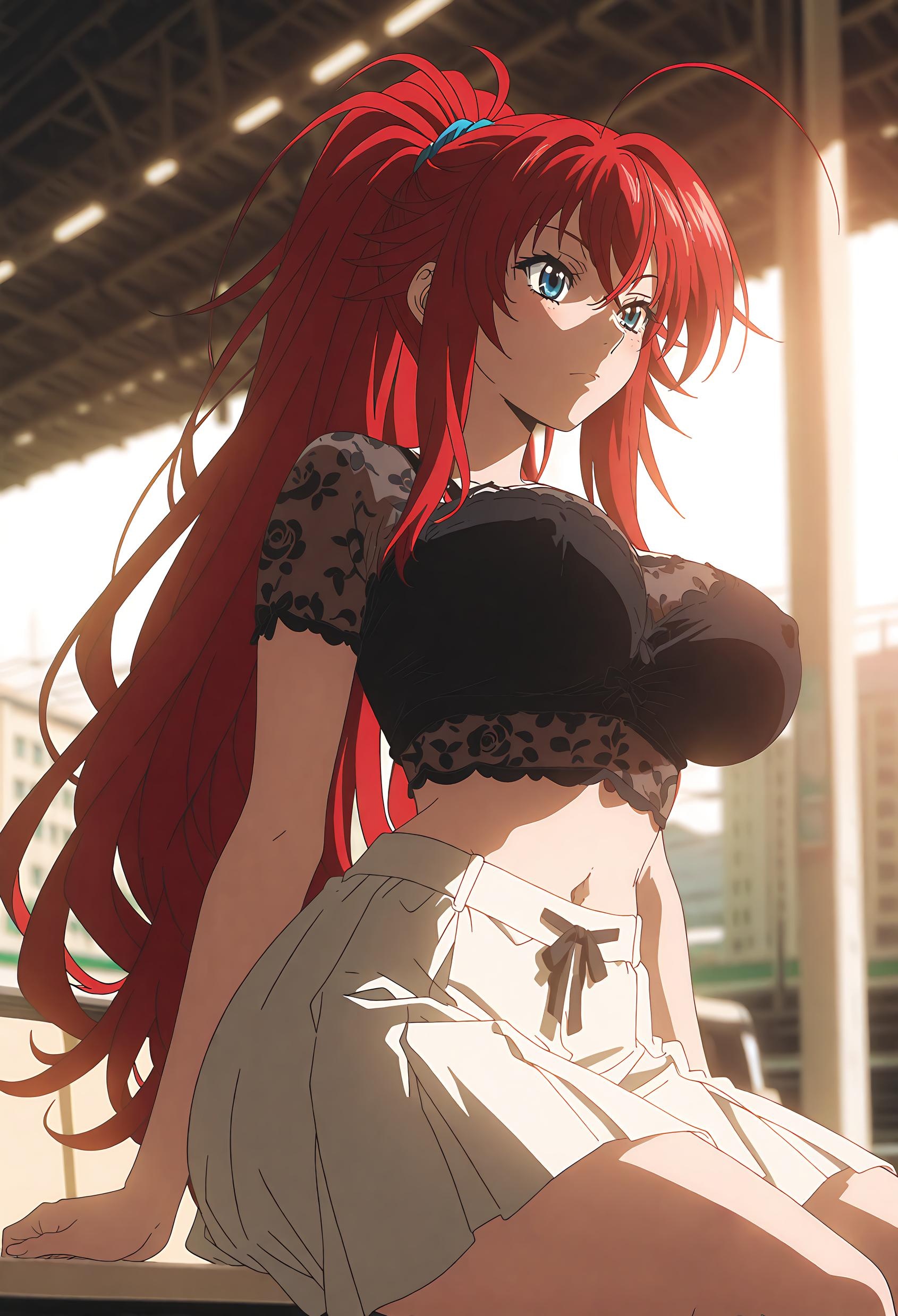 'Gái Anime Tạo Ra Bằng AI - [2D] 莉雅丝·吉蒙里 Rias Gremory - Ác Quỷ Tóc Đỏ Ngực Lớn Trong Đồng Phục Rách Tà Đen, Cảm Giác Tột Đỉnh 66P'