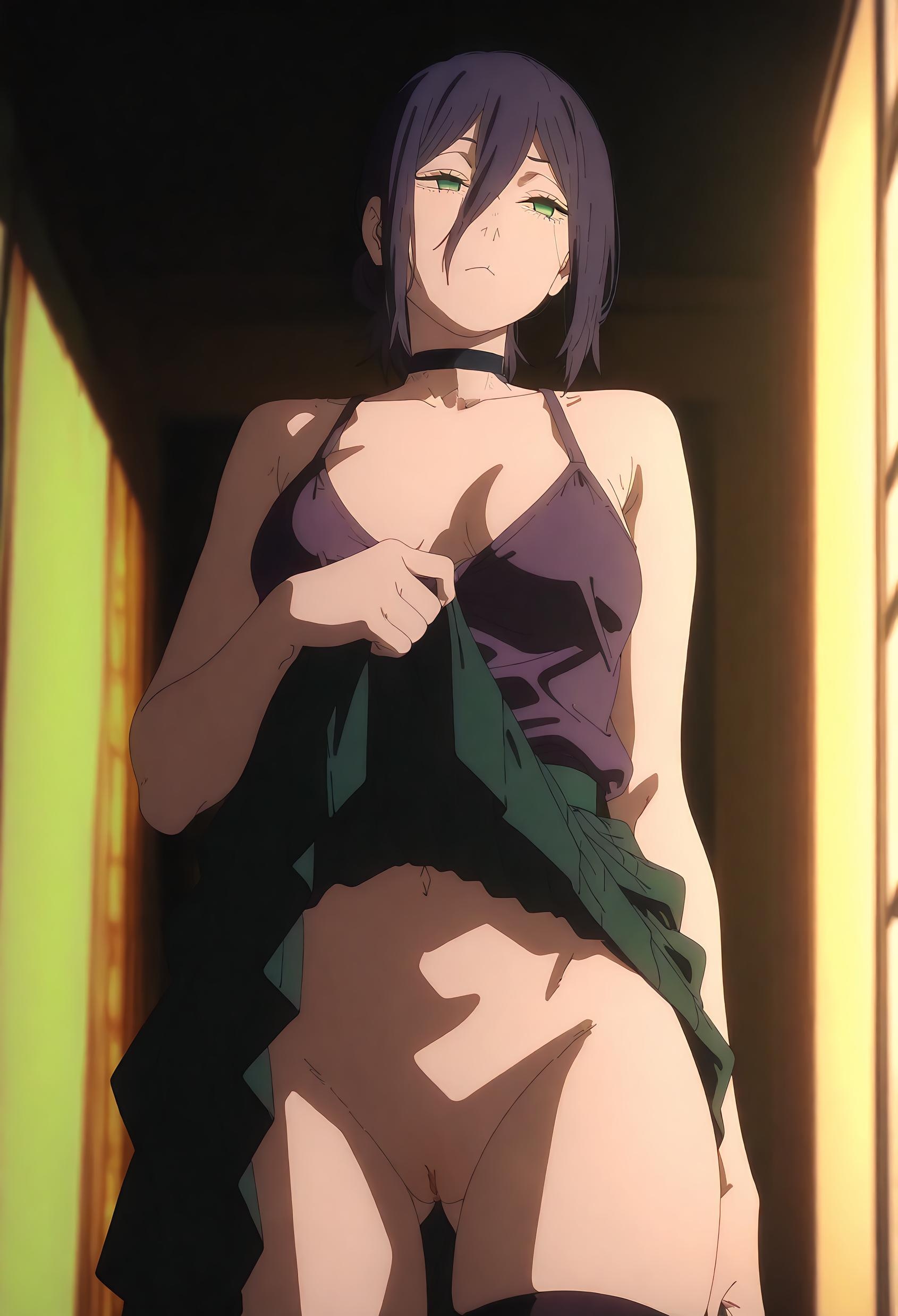 'Anime Girl Tạo Bởi AI - [2D] 蕾塞 Reze (Chainsaw Man) Nữ Sinh Tóc Tím, Bộ Đồng Phục Rách, Đồ Lót Đen, Cảm Giác Cực Đỉnh 66P'