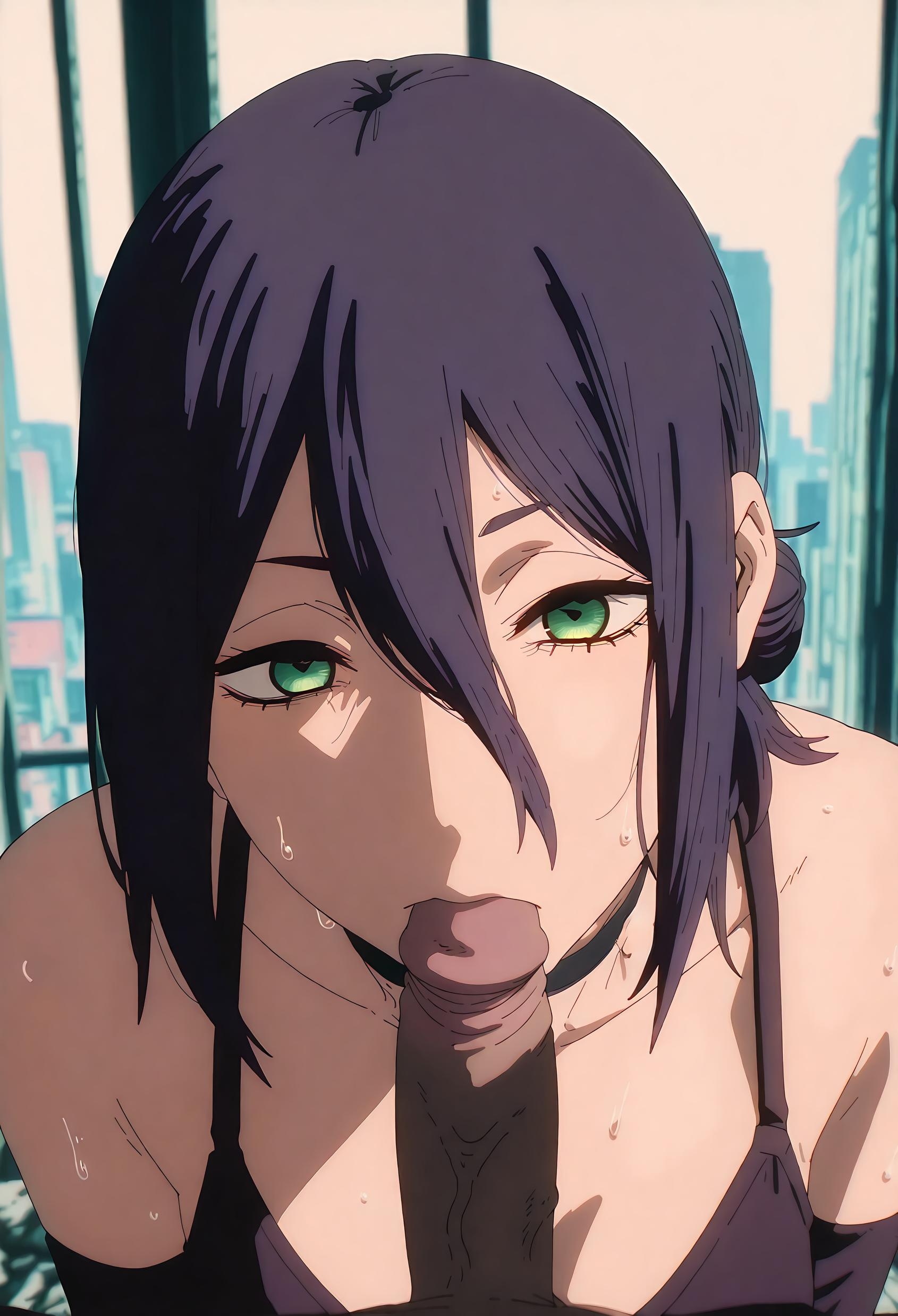 'Anime Girl Tạo Bởi AI - [2D] 蕾塞 Reze (Chainsaw Man) Nữ Sinh Tóc Tím, Bộ Đồng Phục Rách, Đồ Lót Đen, Cảm Giác Cực Đỉnh 66P'