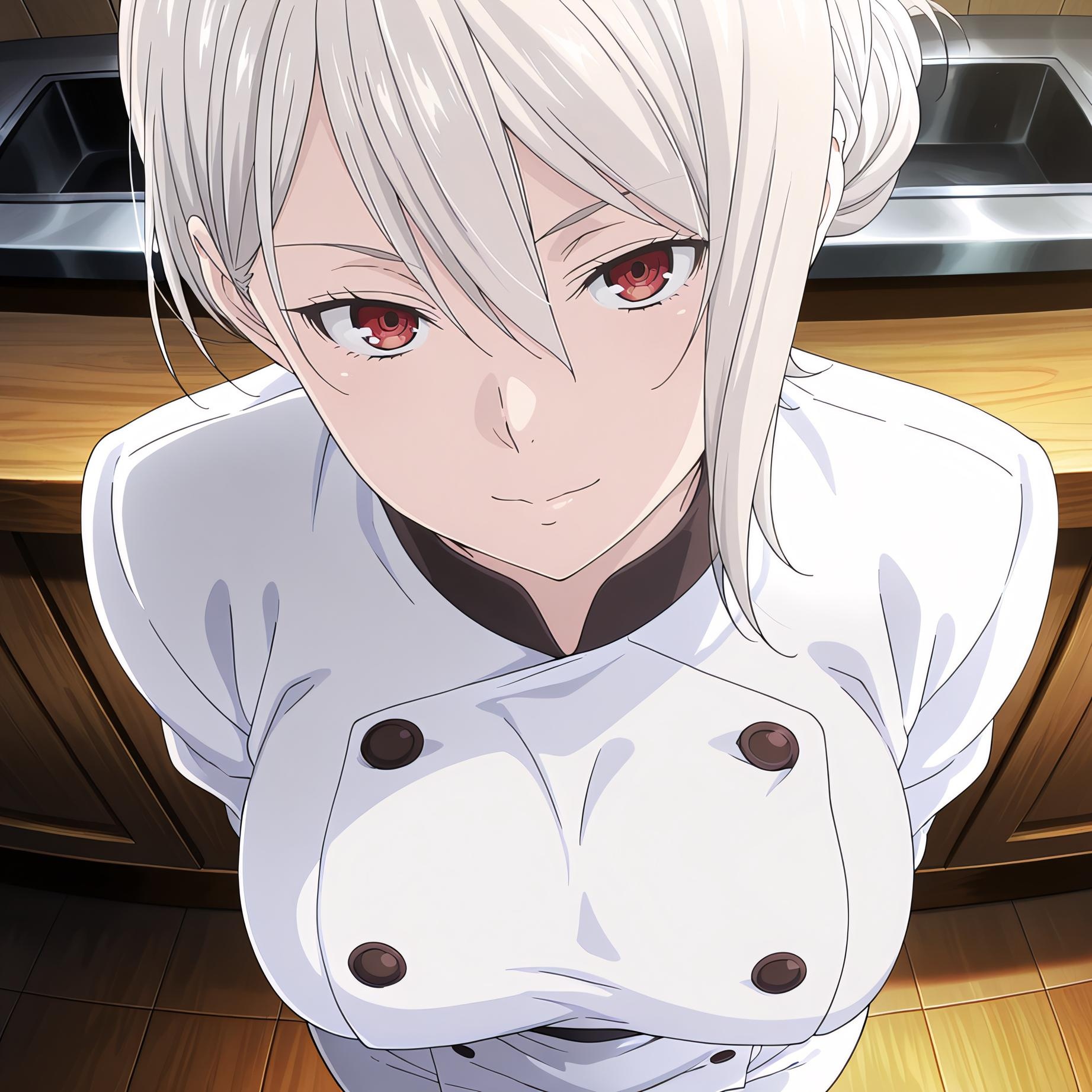 AI สร้างสาวอนิเมะ - [2D] 薙切爱丽丝 อลิซ นากิริ ผมขาว สาวใหญ่สายอาหาร สวมผ้ากันเปื้อนเปลือย ถุงน่องดำ สัมผัสสุดยอด 110P