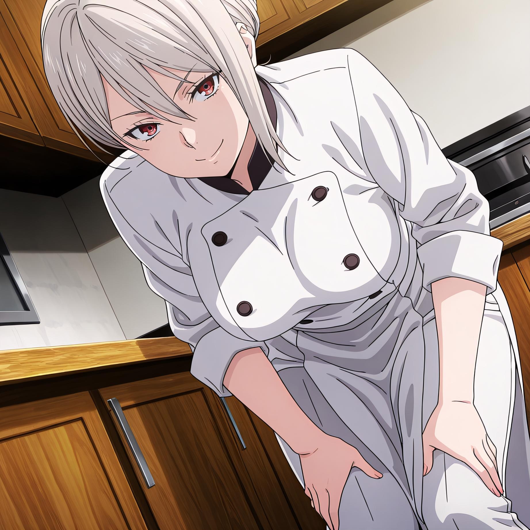 AI สร้างสาวอนิเมะ - [2D] 薙切爱丽丝 อลิซ นากิริ ผมขาว สาวใหญ่สายอาหาร สวมผ้ากันเปื้อนเปลือย ถุงน่องดำ สัมผัสสุดยอด 110P