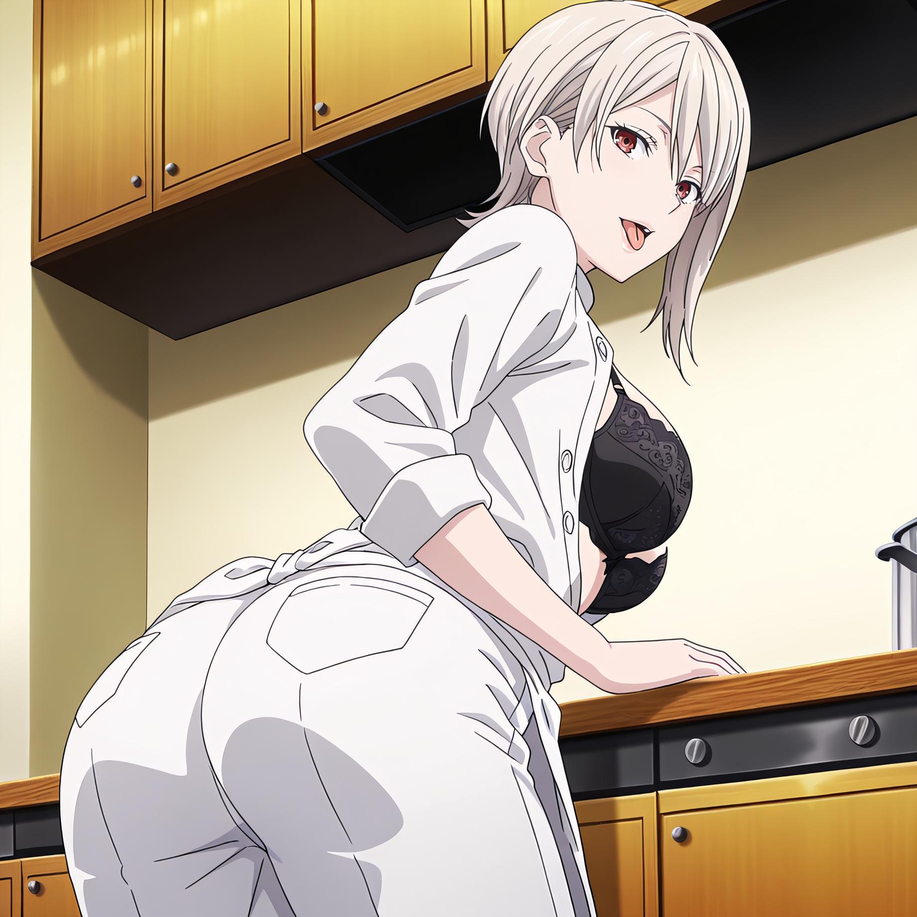 'Anime Girl Tạo Bởi AI - [2D] 薙切爱丽丝 Alice Nakiri 白发巨乳料理大小姐 裸围裙开档黑丝 极致肉感无修正 110P'