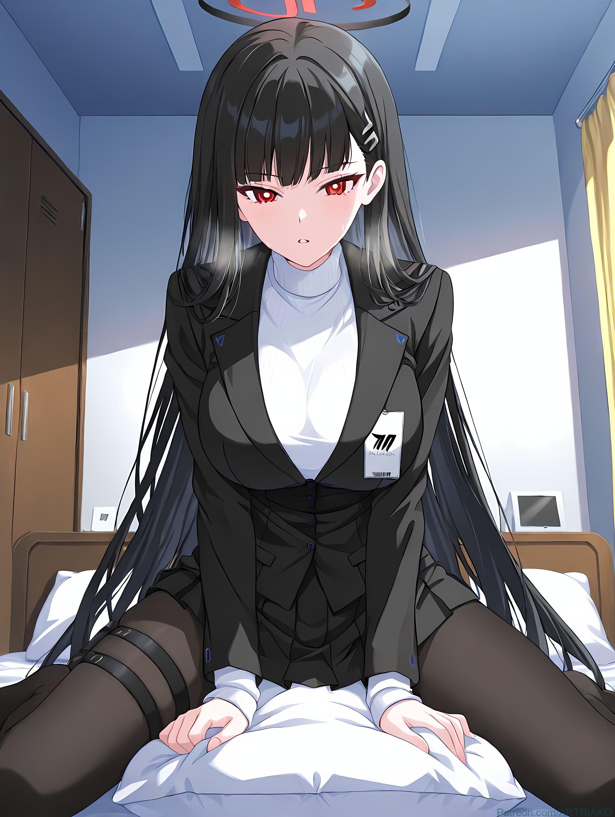 AI生成アニメ少女 - [2D] 调月莉音 Tsukatsuki Rio (碧蓝档案) 黒髪巨乳学生会長 スーツ破れ黒ストッキング 極致肉感無修正 412P