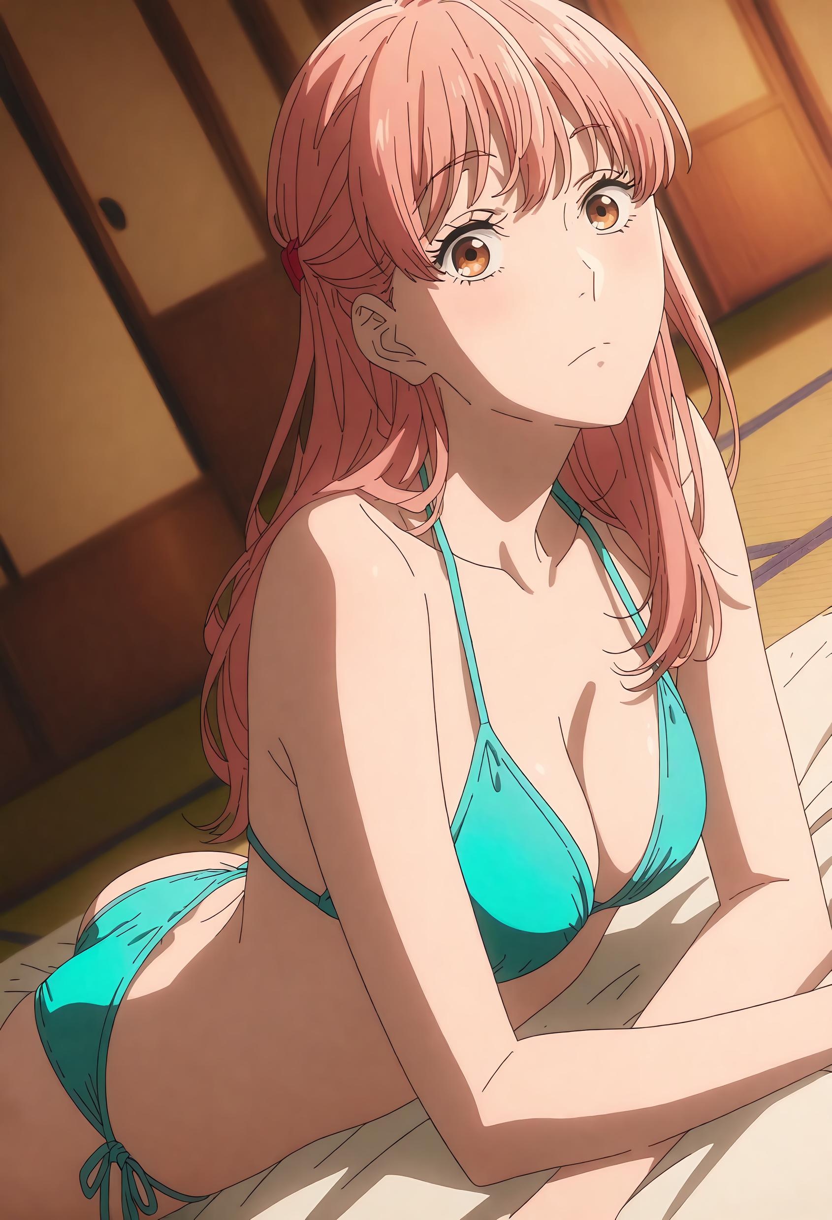 Cô Gái Anime Tạo Bởi AI - [2D] 桃濑成海 Narumi Momose (Wotakoi) Cô Nữ Sinh Tóc Đen Trong Đồng Phục, Tất Đen Mở, Gợi Cảm 37P