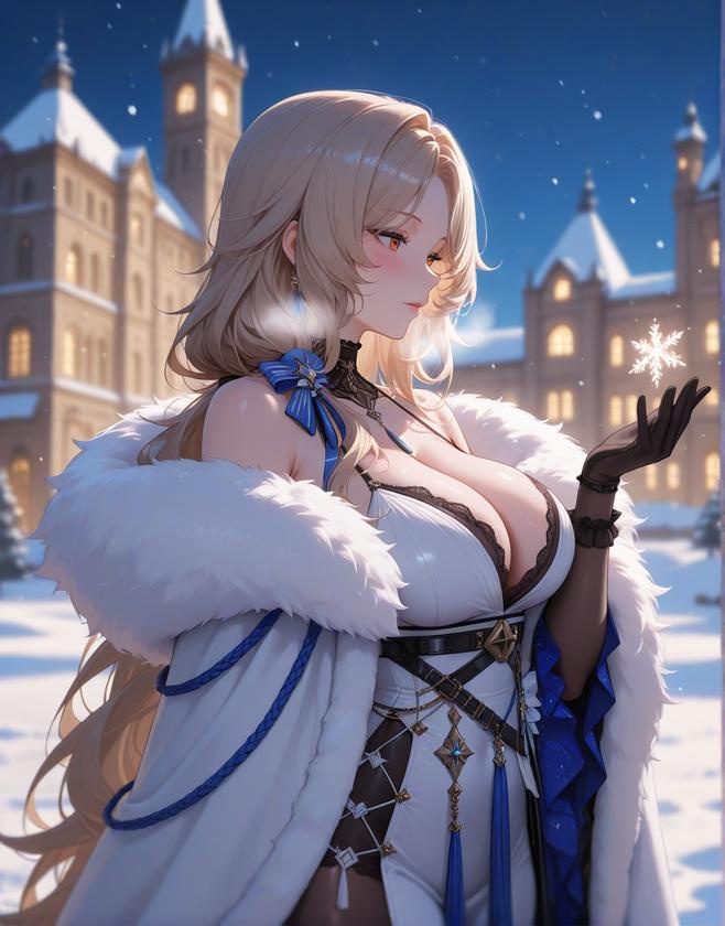 AI 生成動漫女孩 - [3D] 鲁德米拉 Ludmilla (勝利女神：妮姬) 銀髮冰冷女王禮服撕裂 黑絲開檔極致肉感無修正 431P