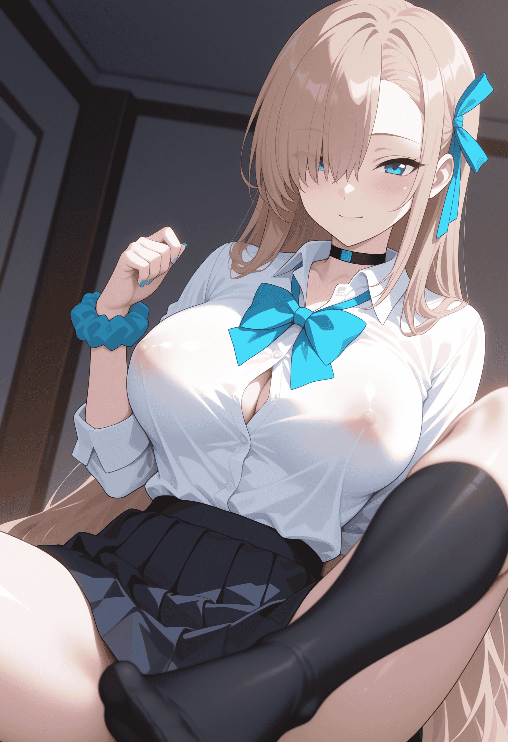 Cô Gái Anime Tạo Bởi AI - [2.5D] 一之濑明日奈 Cô Gái Thỏ Vàng Ngực Khủng, Tất Đen Mở Đường, Không Chỉnh Sửa, 196P
