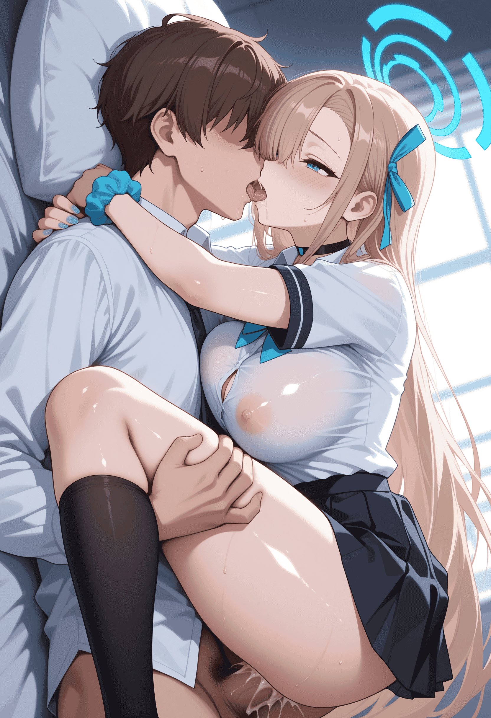 AI Generated Anime Girl - [2.5D] Ichinose Asuna Blonde Bunny Girl with Curves, Sheer Black Stockings, Ultimate Unedited 196P