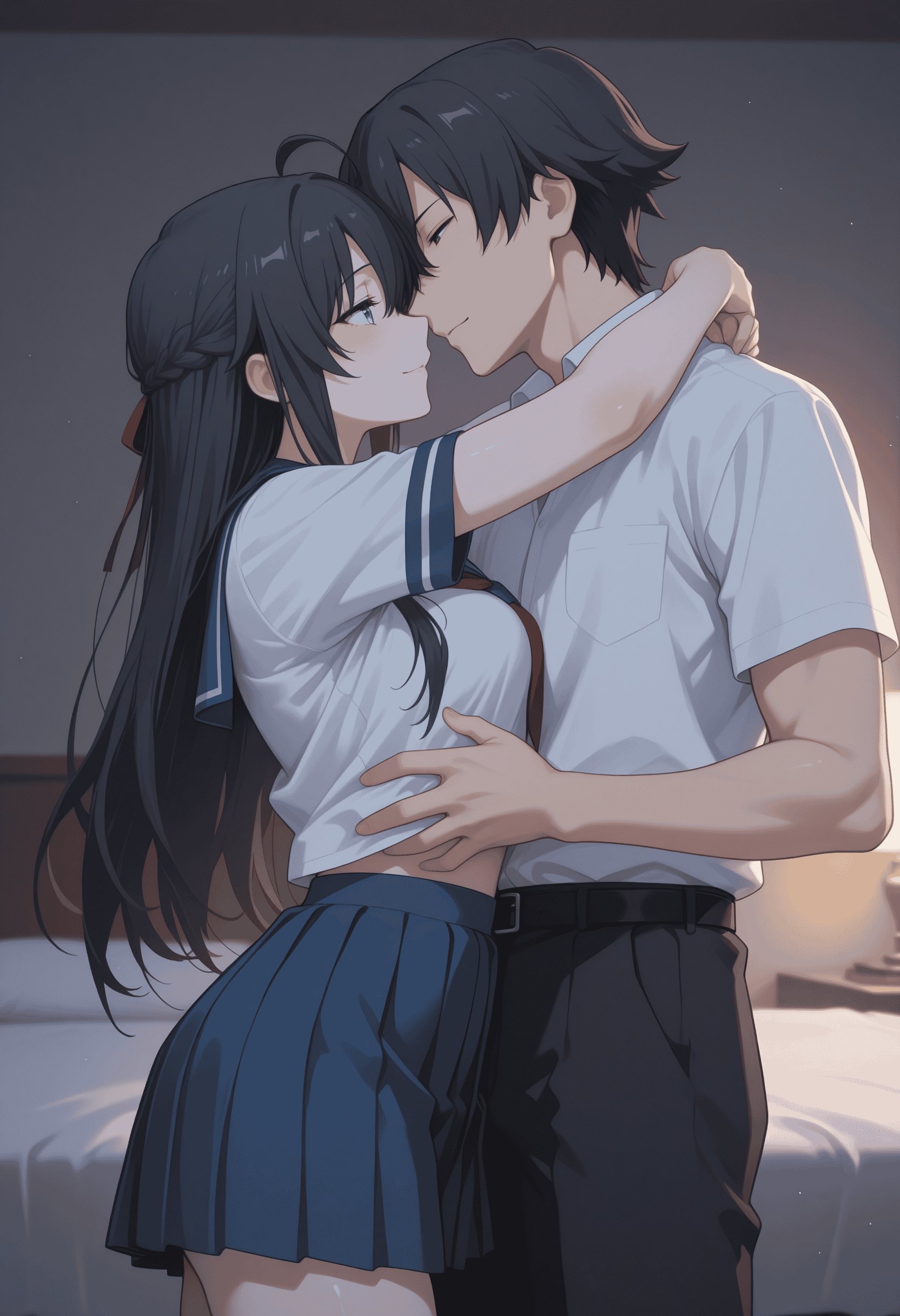AI สร้างอนิเมะสาว - [2.5D] 雪之下阳乃 Yukinoshita Hana (Oregairu) พี่สาวผมยาวดำตรง สวมชุดนักเรียน ถุงน่องดำ อ่อนโยน มีเสน่ห์ 138P