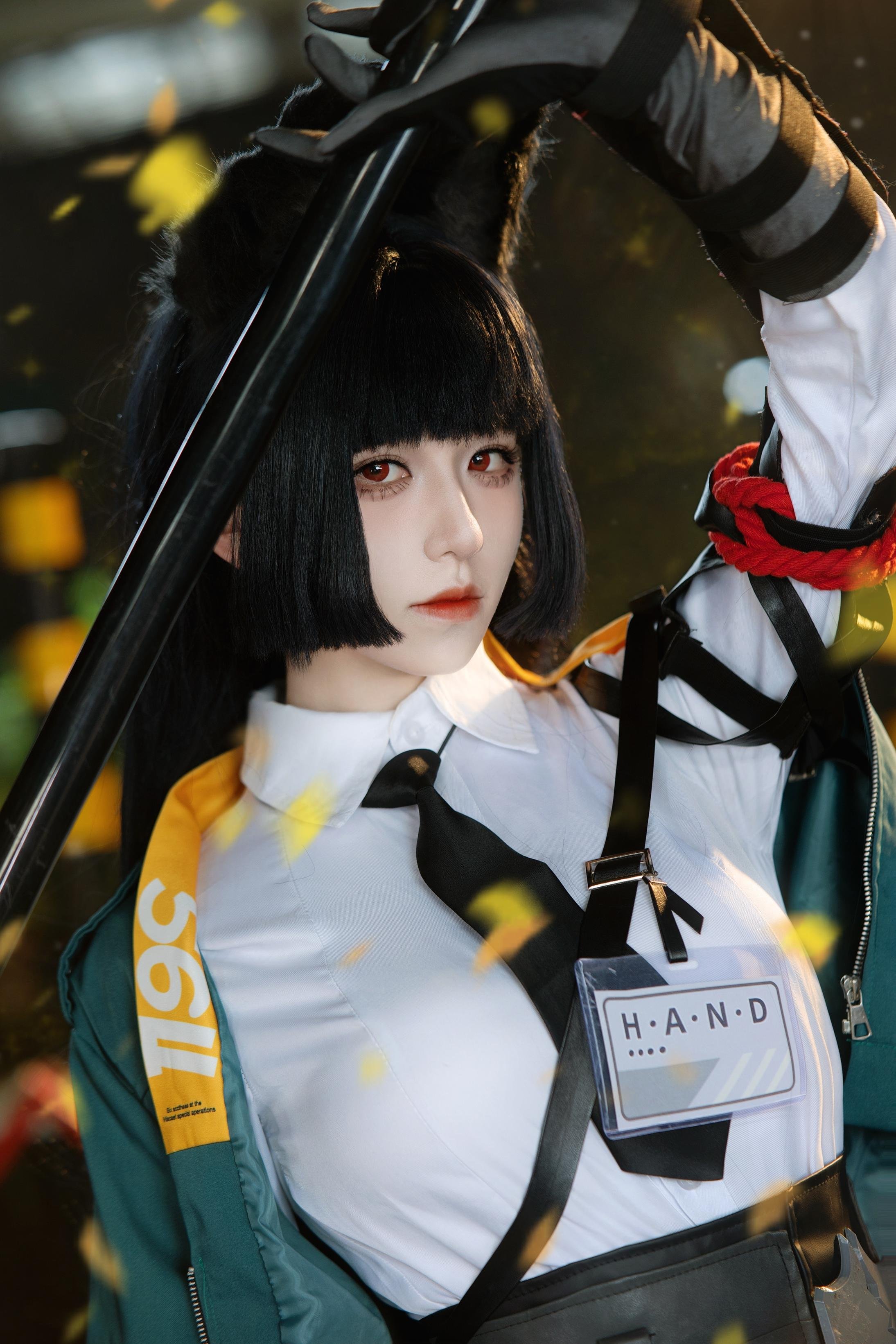 cospaly] 双木扶苏 - cos 星見雅：リアルな絶区零の狐娘、黒髪狐耳、裂けた和服、巨乳黒ストッキング、究極の誘惑、無修正30P