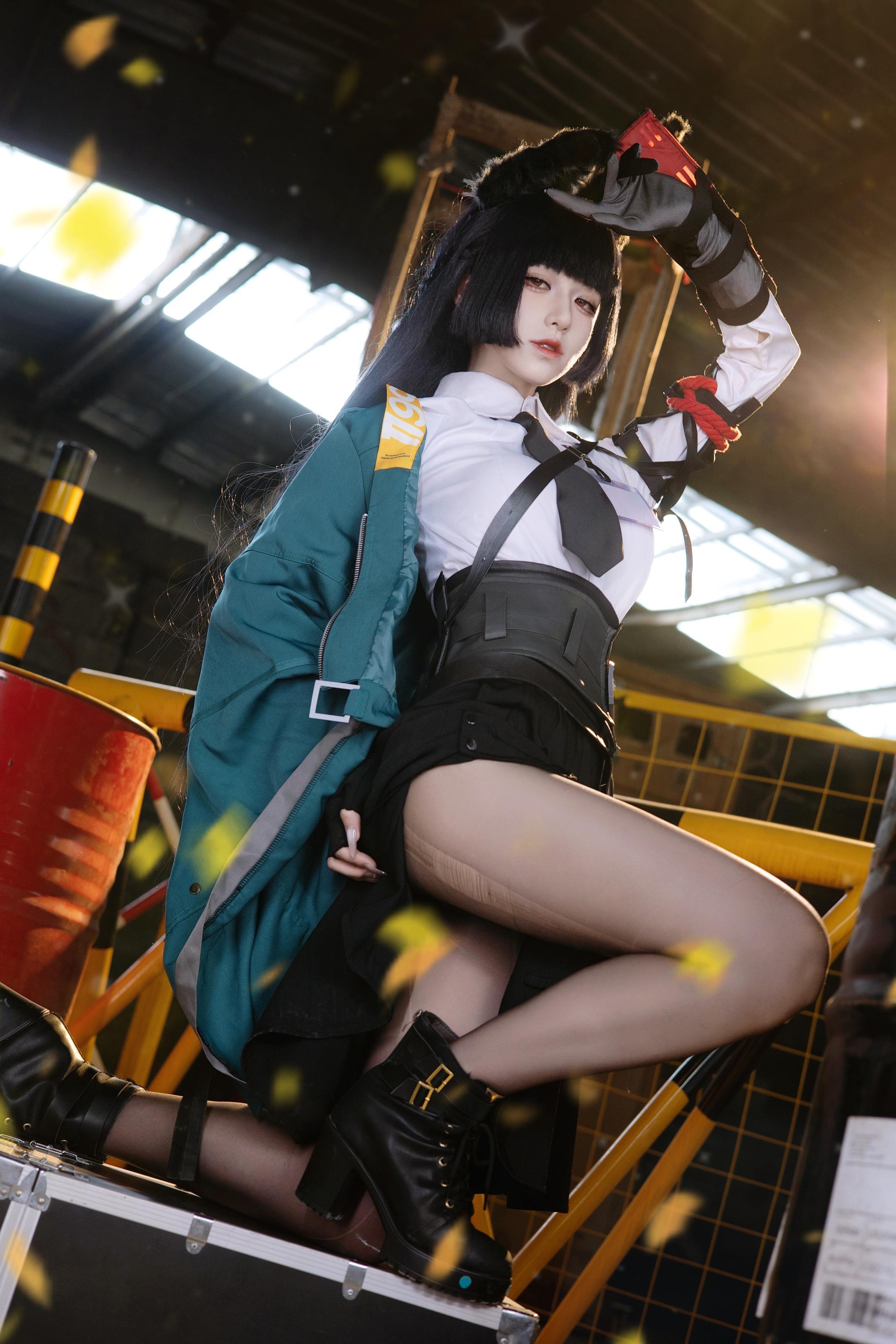 cospaly] 双木扶苏 - cos 星見雅：リアルな絶区零の狐娘、黒髪狐耳、裂けた和服、巨乳黒ストッキング、究極の誘惑、無修正30P