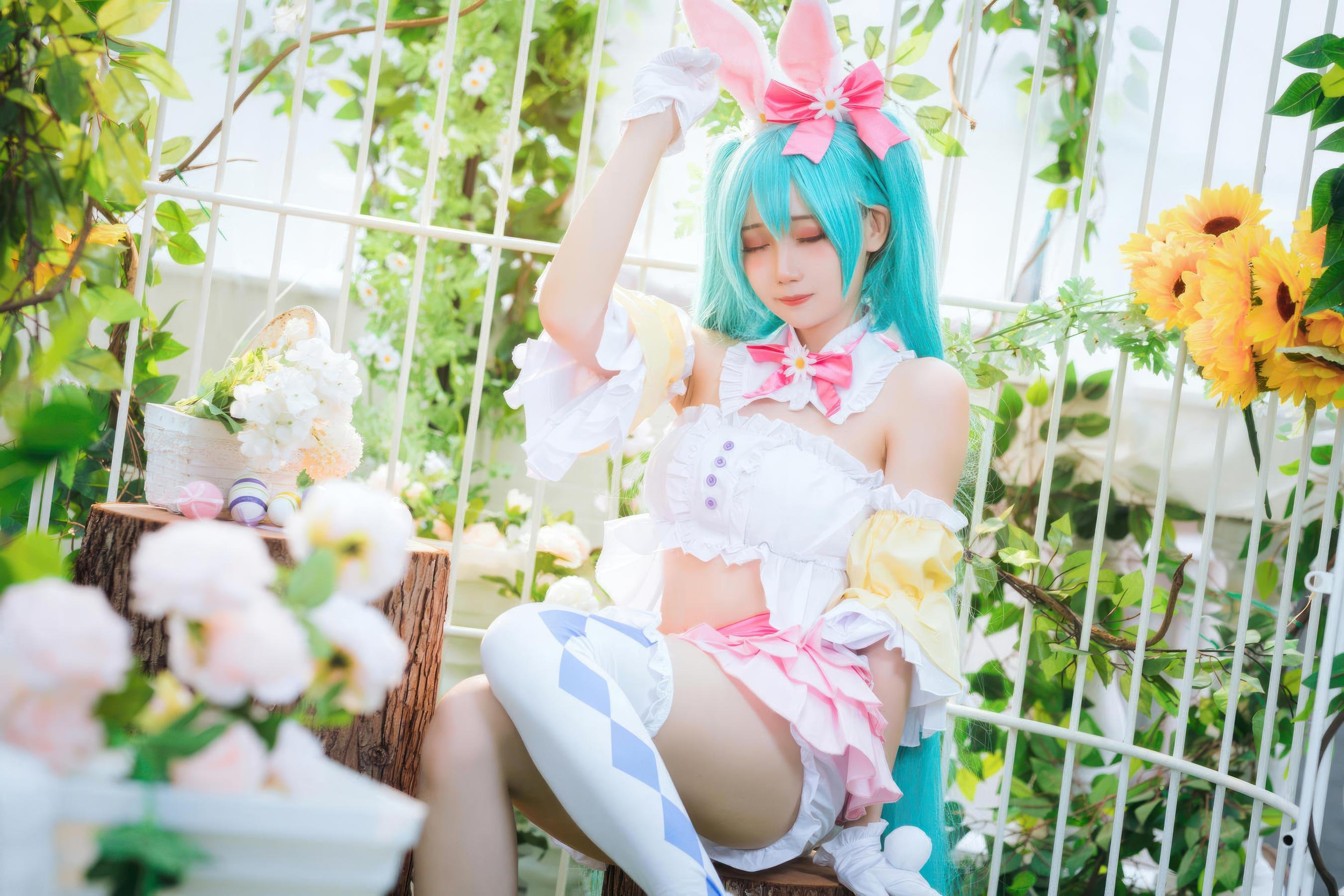 '[cosplay] Món Nướng - Cosplay Thỏ Phục Sinh: Thỏ Nữ Thực Tế Gợi Cảm, Tai Thỏ Trắng, Ngực Khủng, Sự Quyến Rũ Tối Đa Không Chỉnh Sửa 22P'