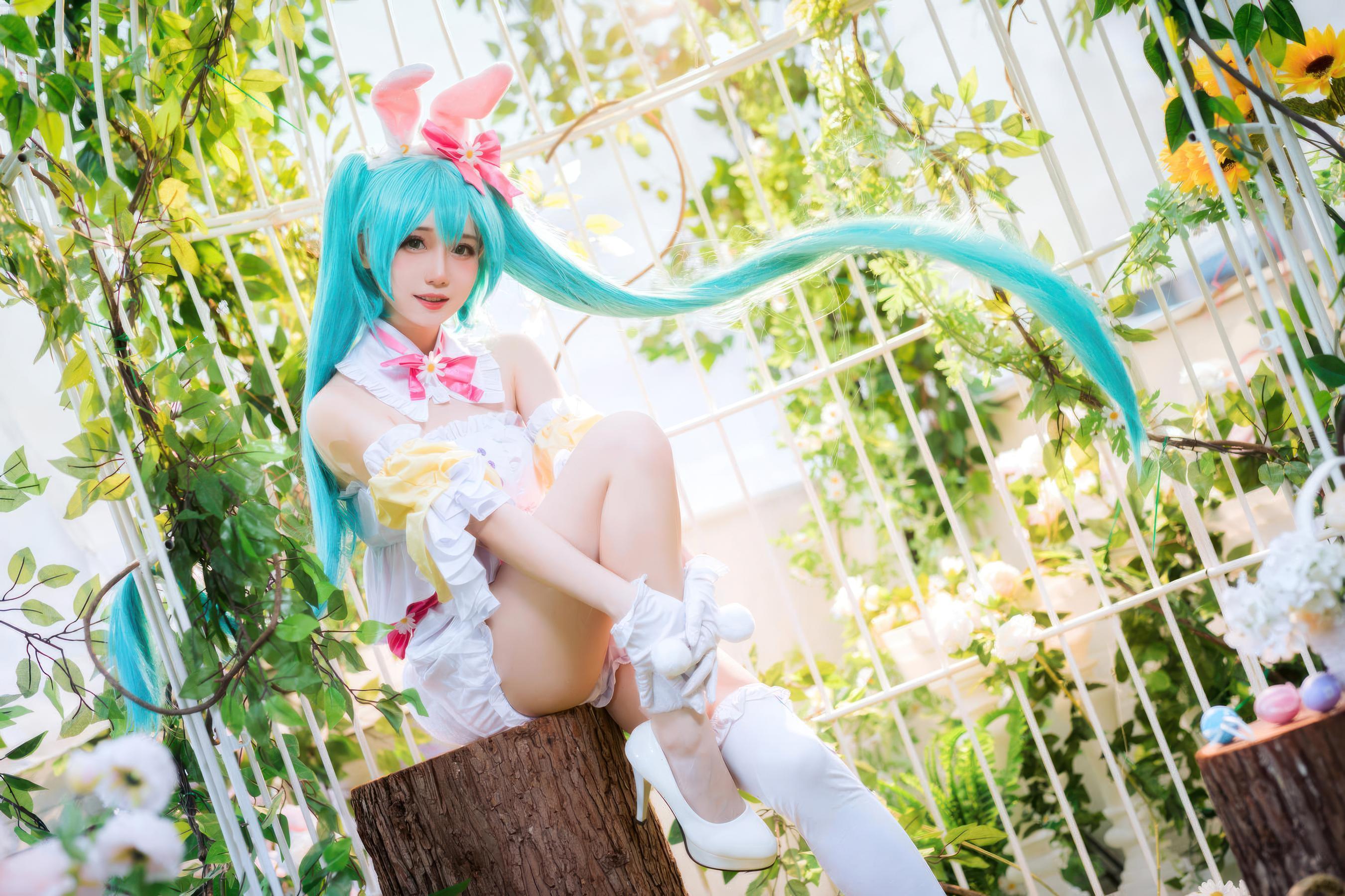 '[cosplay] Món Nướng - Cosplay Thỏ Phục Sinh: Thỏ Nữ Thực Tế Gợi Cảm, Tai Thỏ Trắng, Ngực Khủng, Sự Quyến Rũ Tối Đa Không Chỉnh Sửa 22P'