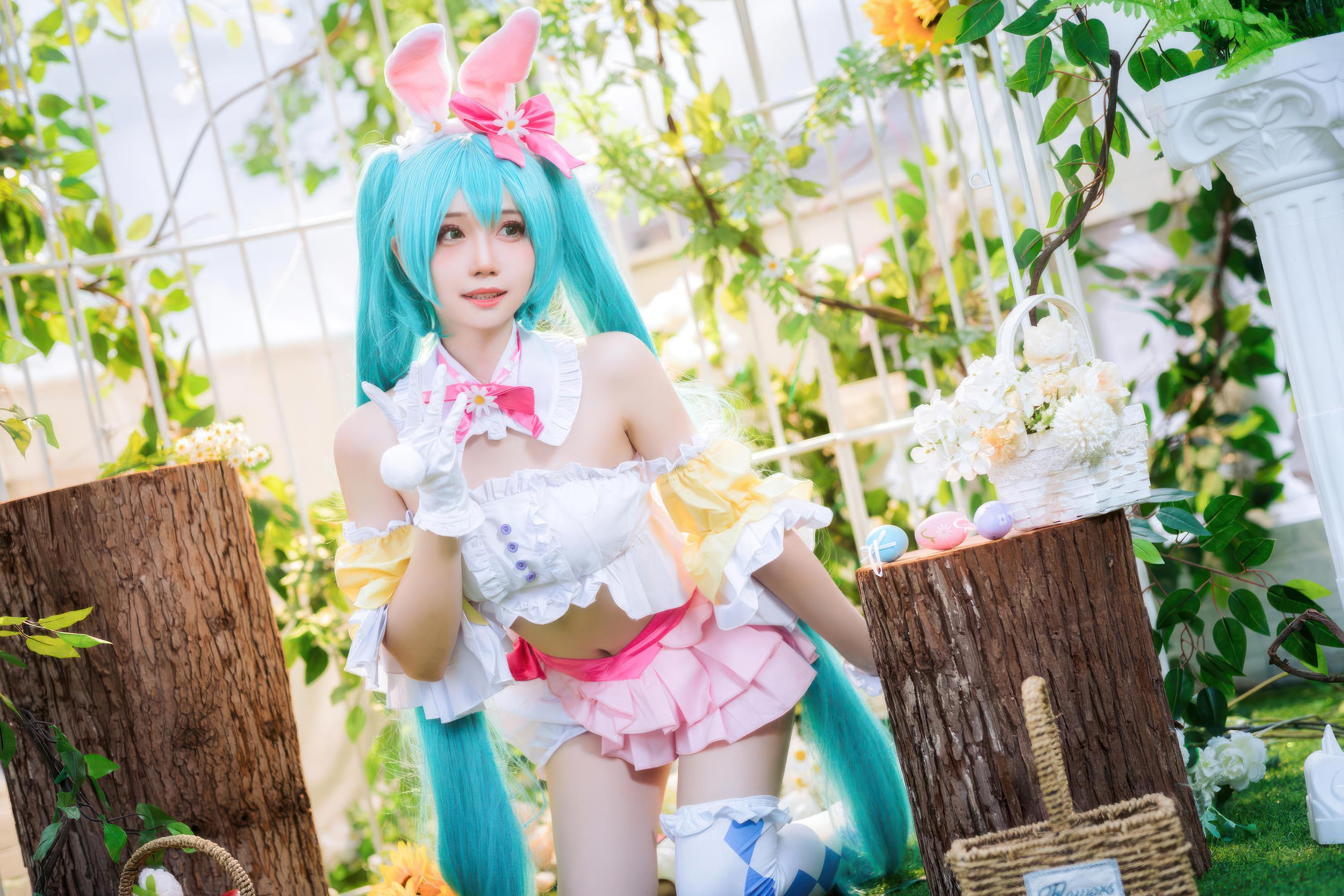 '[cosplay] Món Nướng - Cosplay Thỏ Phục Sinh: Thỏ Nữ Thực Tế Gợi Cảm, Tai Thỏ Trắng, Ngực Khủng, Sự Quyến Rũ Tối Đa Không Chỉnh Sửa 22P'