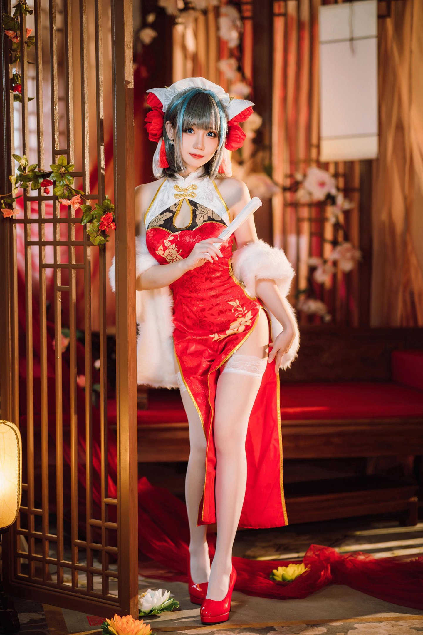 '[cosplay] Mê Mê Than - cos Cheshire: Người Thật Thực Tế Bích Lam Hàng Tuyến Mèo Nữ Tóc Bạc Tai Mèo Xé Áo Dài Ngực Khủng Tất Trắng Mở Đường Cực Độ Quyến Rũ Sa Ngã Không Chỉnh Sửa 29P'