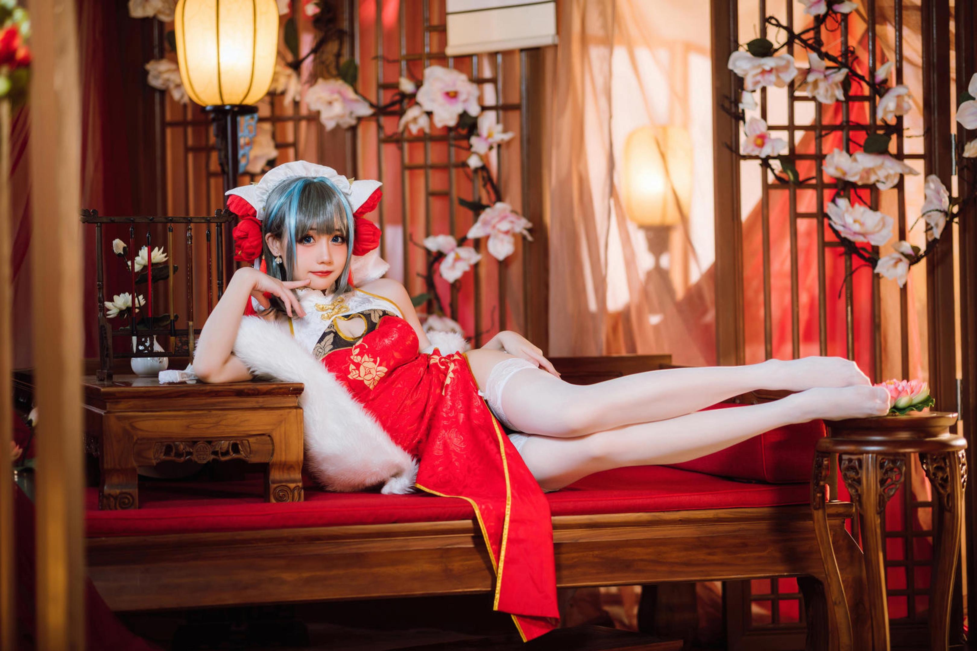 '[cosplay] Mê Mê Than - cos Cheshire: Người Thật Thực Tế Bích Lam Hàng Tuyến Mèo Nữ Tóc Bạc Tai Mèo Xé Áo Dài Ngực Khủng Tất Trắng Mở Đường Cực Độ Quyến Rũ Sa Ngã Không Chỉnh Sửa 29P'