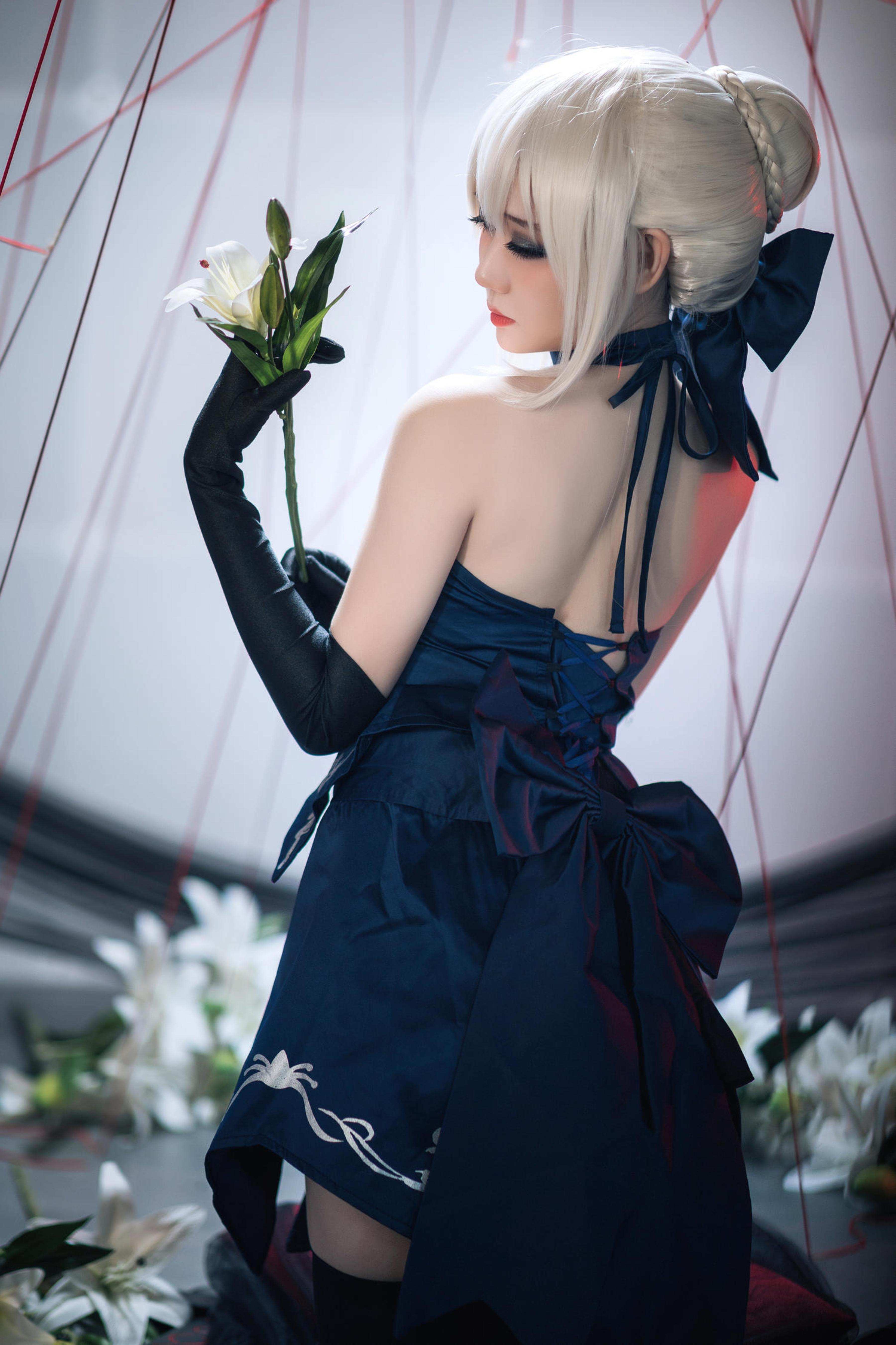 Cosplay] Mén Mén Tàn - Cos Black Jeanne d'Arc: Realistic Dark Avenger Dragon Girl in a Torn Cheongsam with Huge Breasts and Black Stockings, Ultimate Corruption Uncensored Training 72P