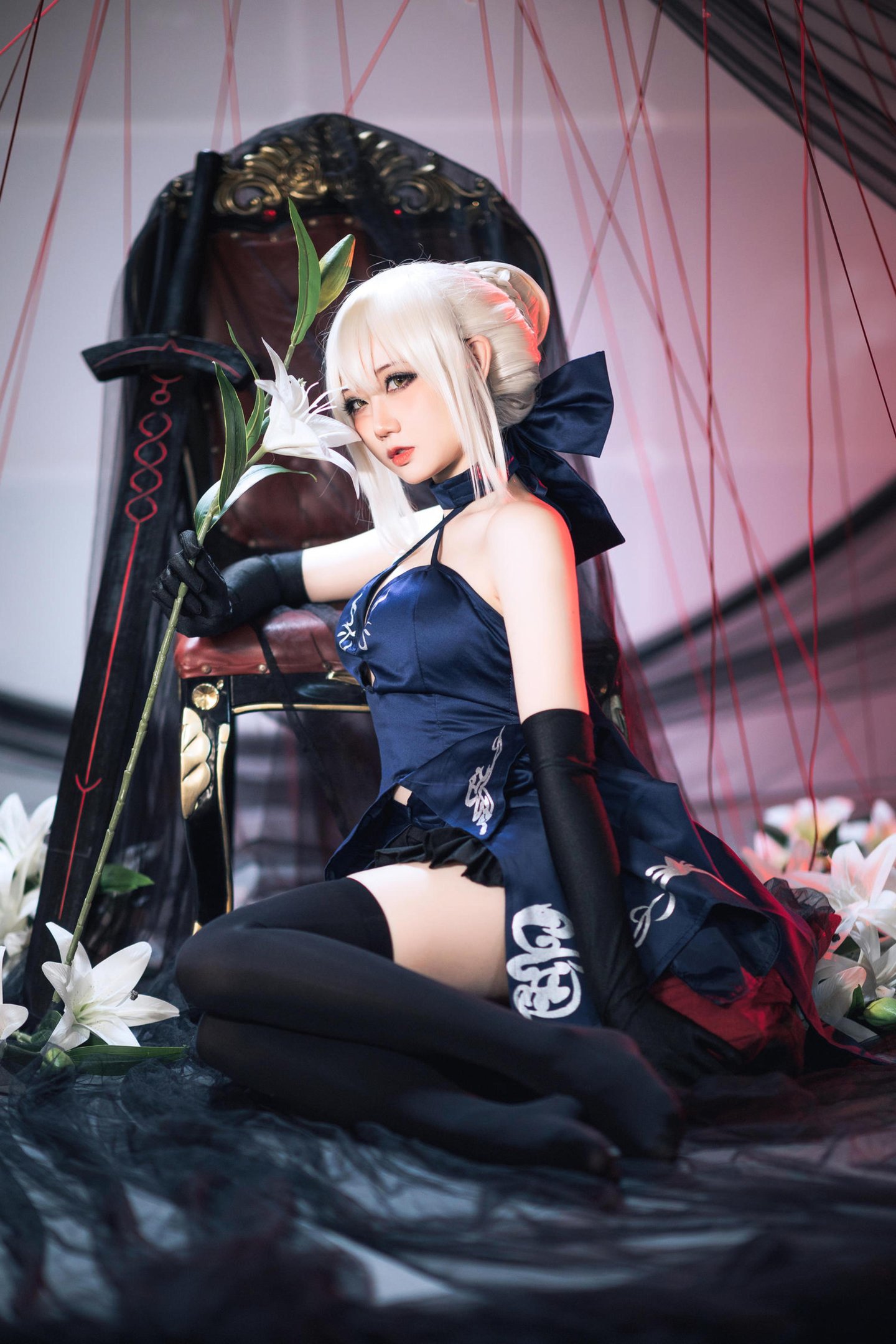 Cosplay] Mén Mén Tàn - Cos Black Jeanne d'Arc: Realistic Dark Avenger Dragon Girl in a Torn Cheongsam with Huge Breasts and Black Stockings, Ultimate Corruption Uncensored Training 72P