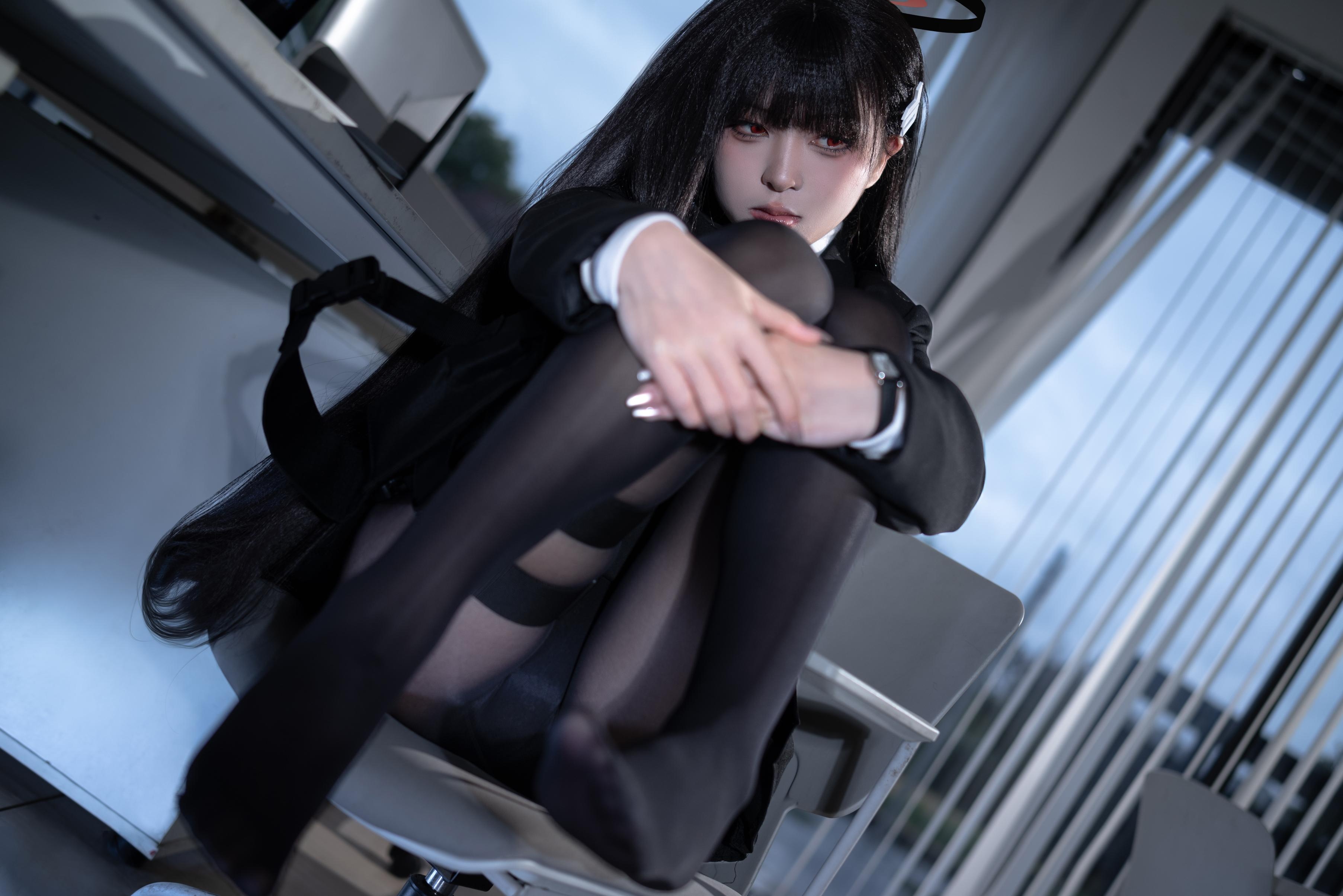 Cosplay] Vector Fish - Cosplay of Tsukiyomi Rion: Realistic Sexy Bunny Girl with Black Hair, Big Breasts, and Open-Crotch Stockings - Ultimate Temptation Unedited 36P