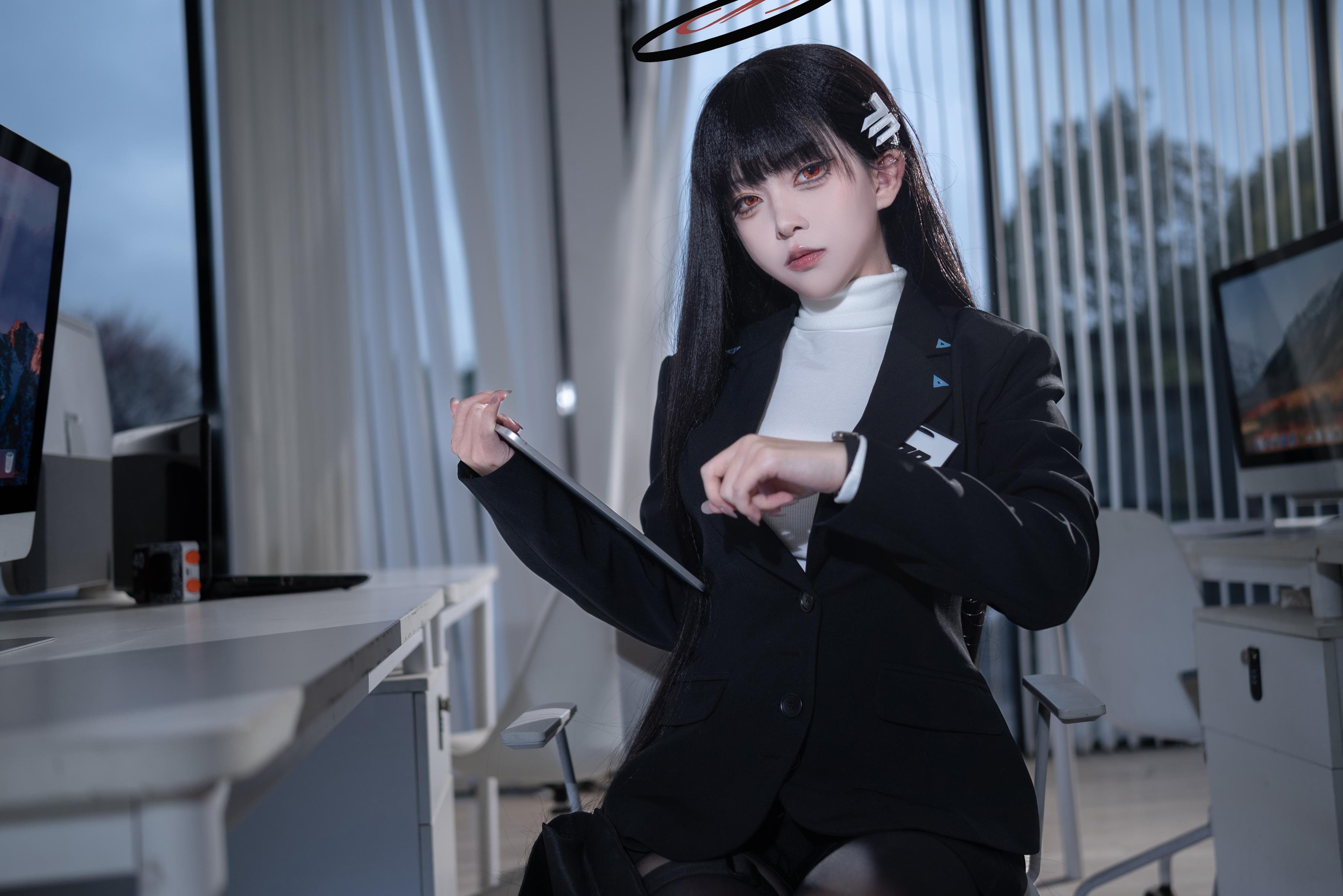 Cosplay] Vector Fish - Cosplay of Tsukiyomi Rion: Realistic Sexy Bunny Girl with Black Hair, Big Breasts, and Open-Crotch Stockings - Ultimate Temptation Unedited 36P