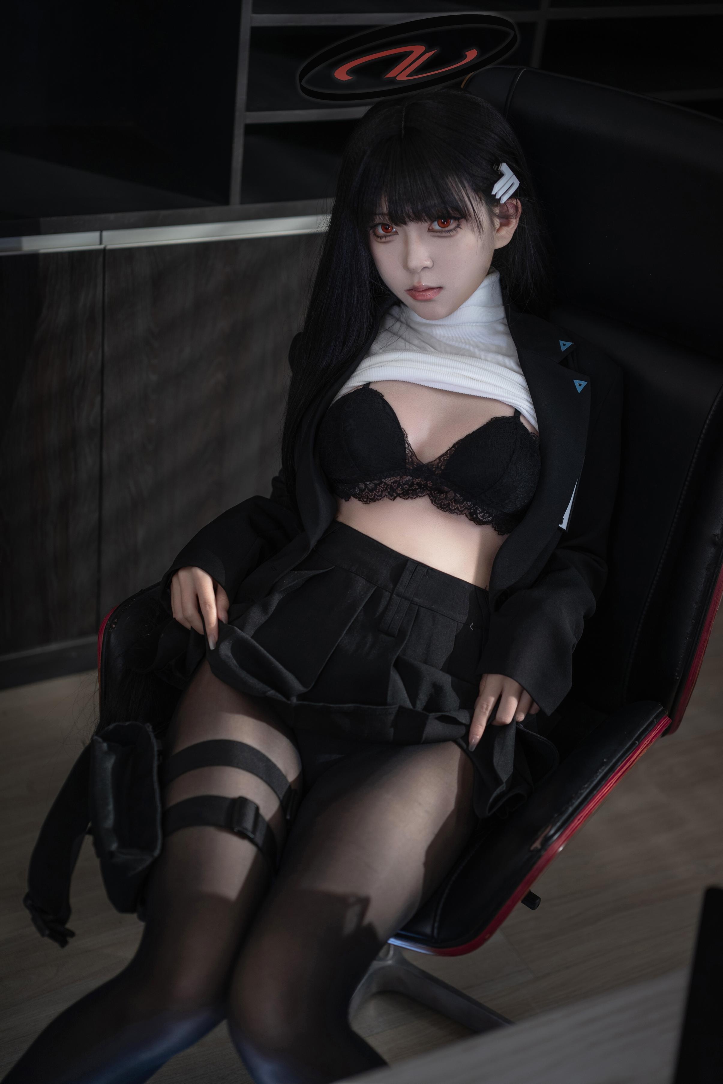 Cosplay] Vector Fish - Cosplay of Tsukiyomi Rion: Realistic Sexy Bunny Girl with Black Hair, Big Breasts, and Open-Crotch Stockings - Ultimate Temptation Unedited 36P