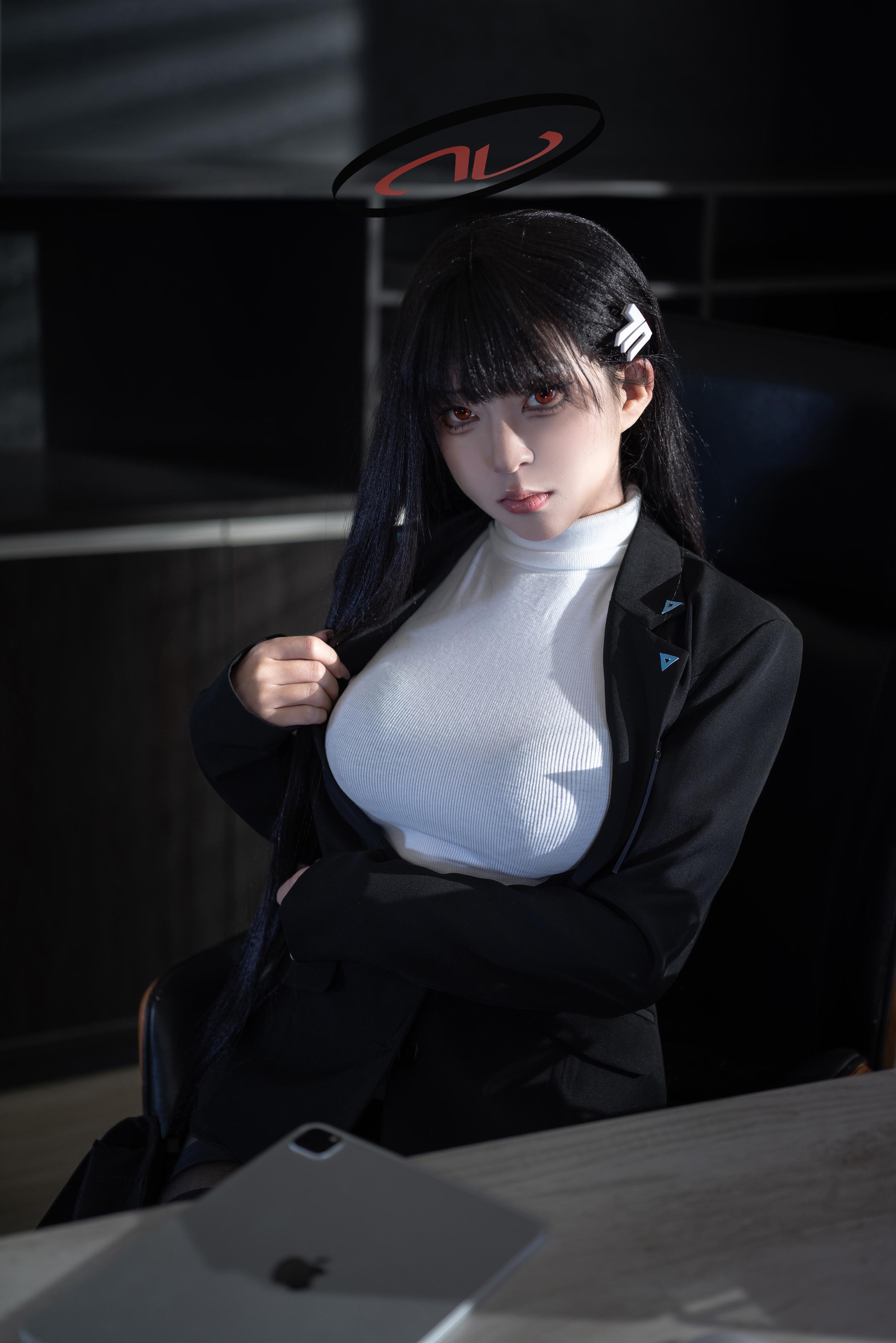 Cosplay] Vector Fish - Cosplay of Tsukiyomi Rion: Realistic Sexy Bunny Girl with Black Hair, Big Breasts, and Open-Crotch Stockings - Ultimate Temptation Unedited 36P