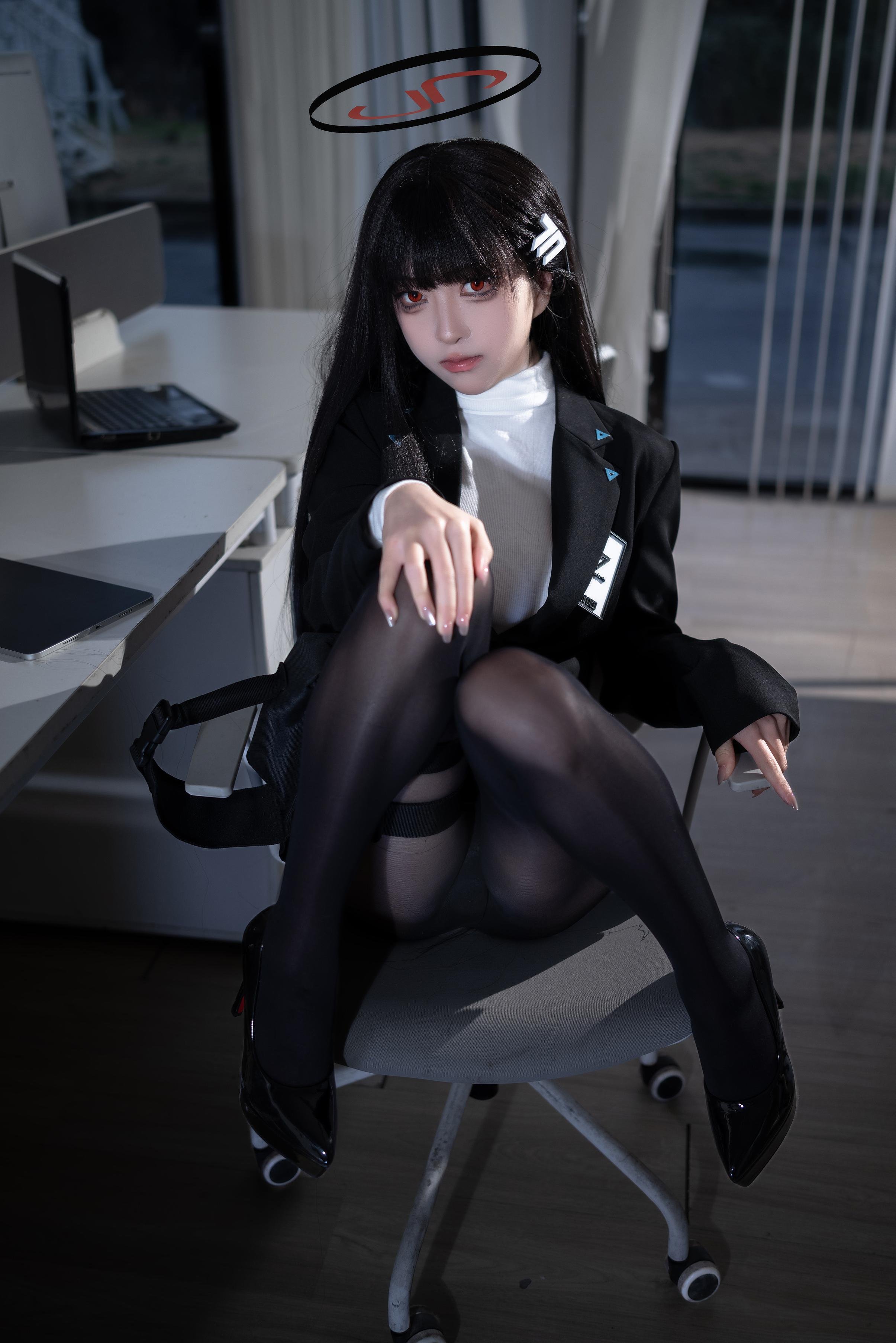 Cosplay] Vector Fish - Cosplay of Tsukiyomi Rion: Realistic Sexy Bunny Girl with Black Hair, Big Breasts, and Open-Crotch Stockings - Ultimate Temptation Unedited 36P